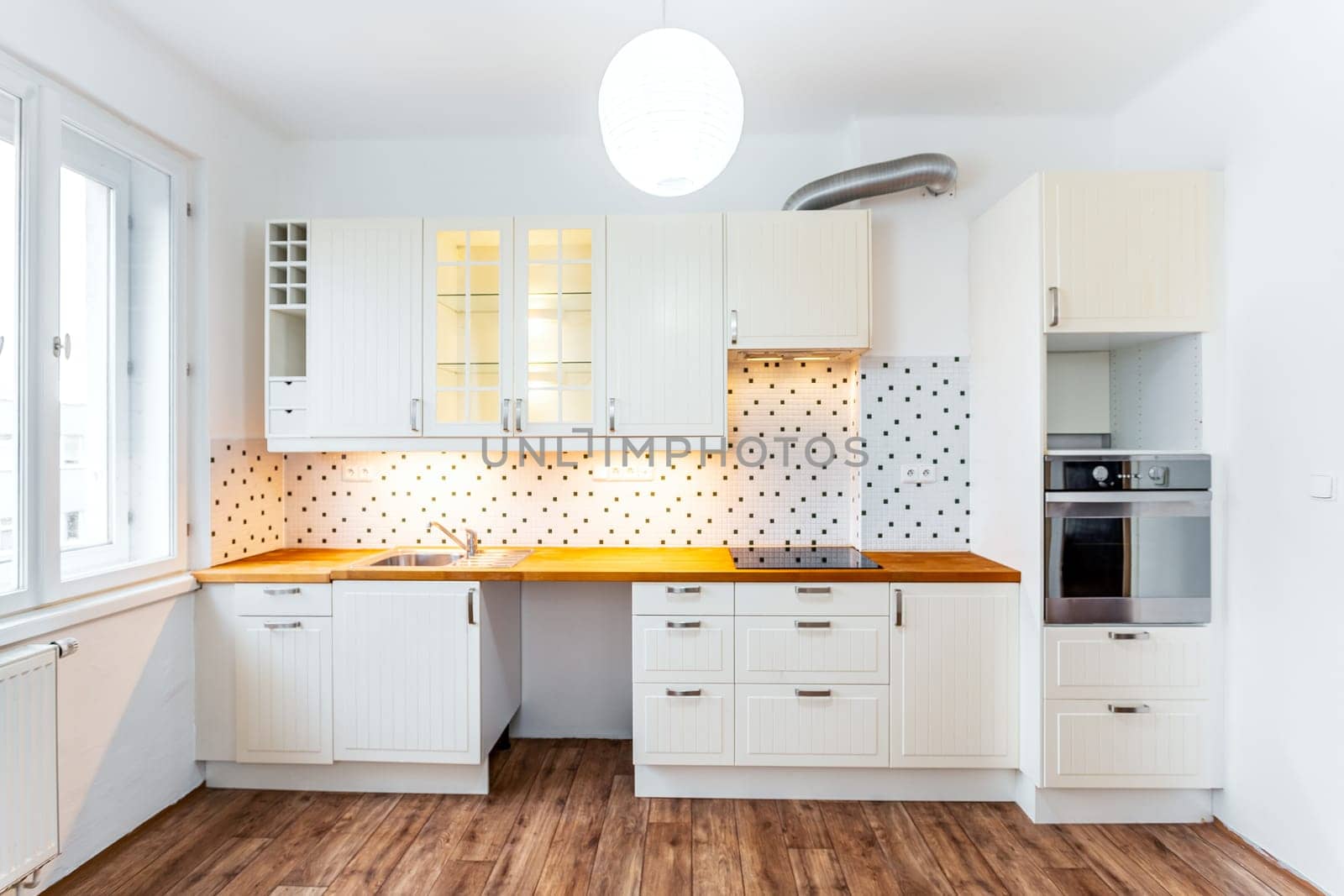 kitchen in an apartment of a residential building. High quality photo