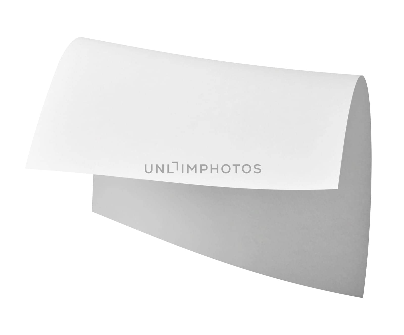 close up of flying papers on white background