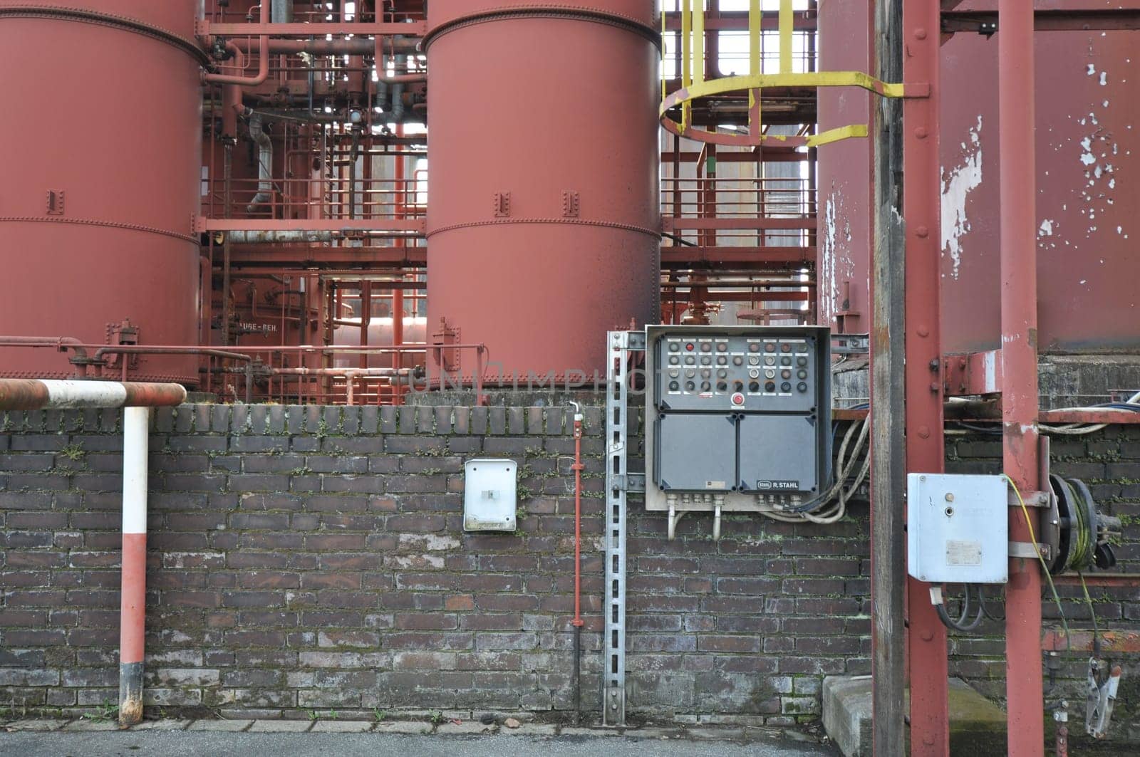 Old control unit with buttons at the coking plant at the Zollverein colliery in Essen, Germany