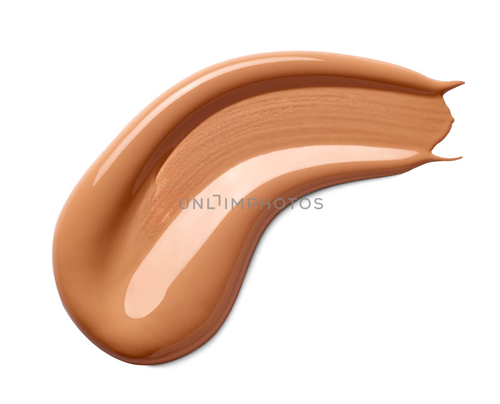 close up of beauty liquid powder stroke on white background