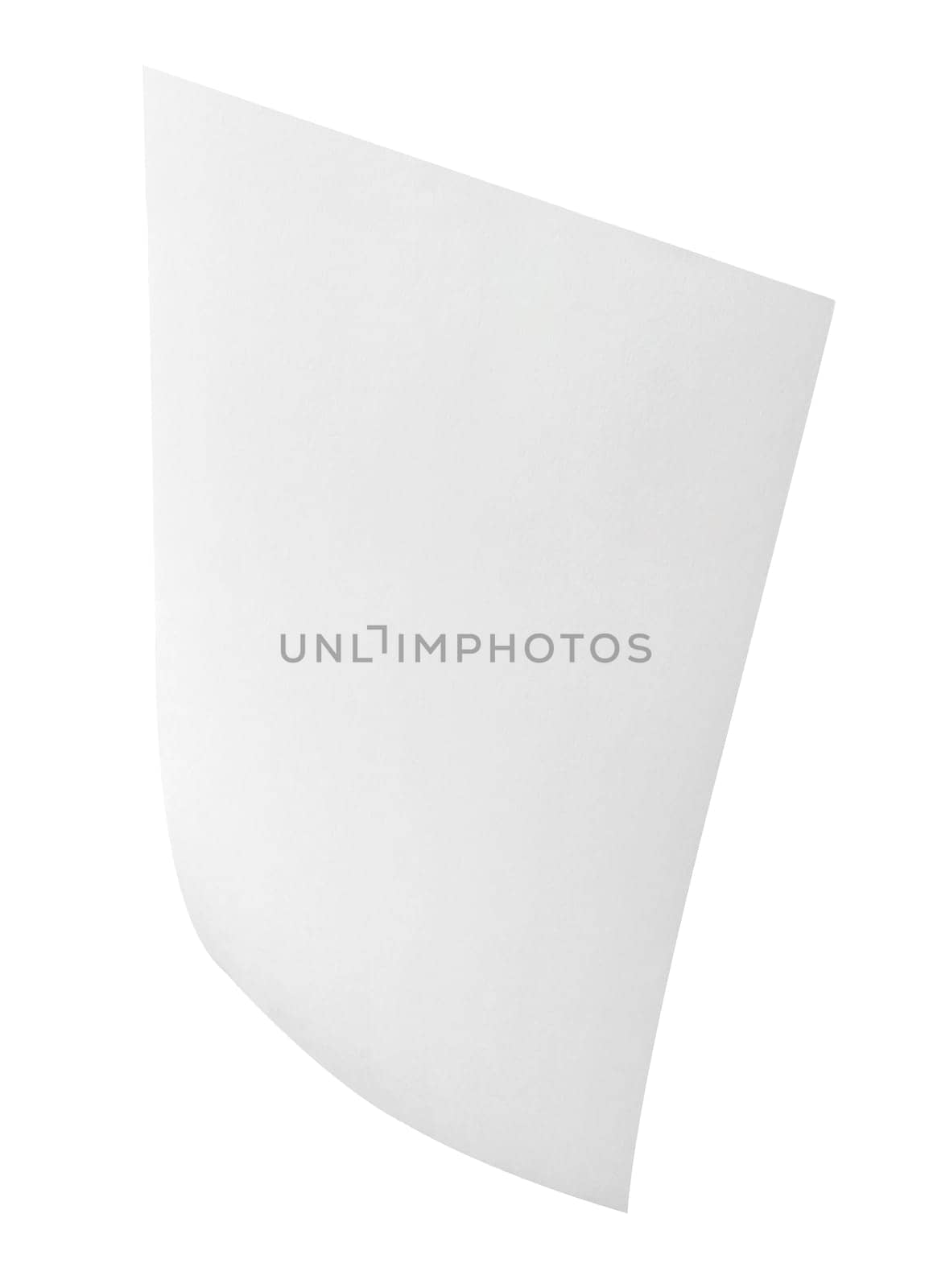 close up of flying papers on white background