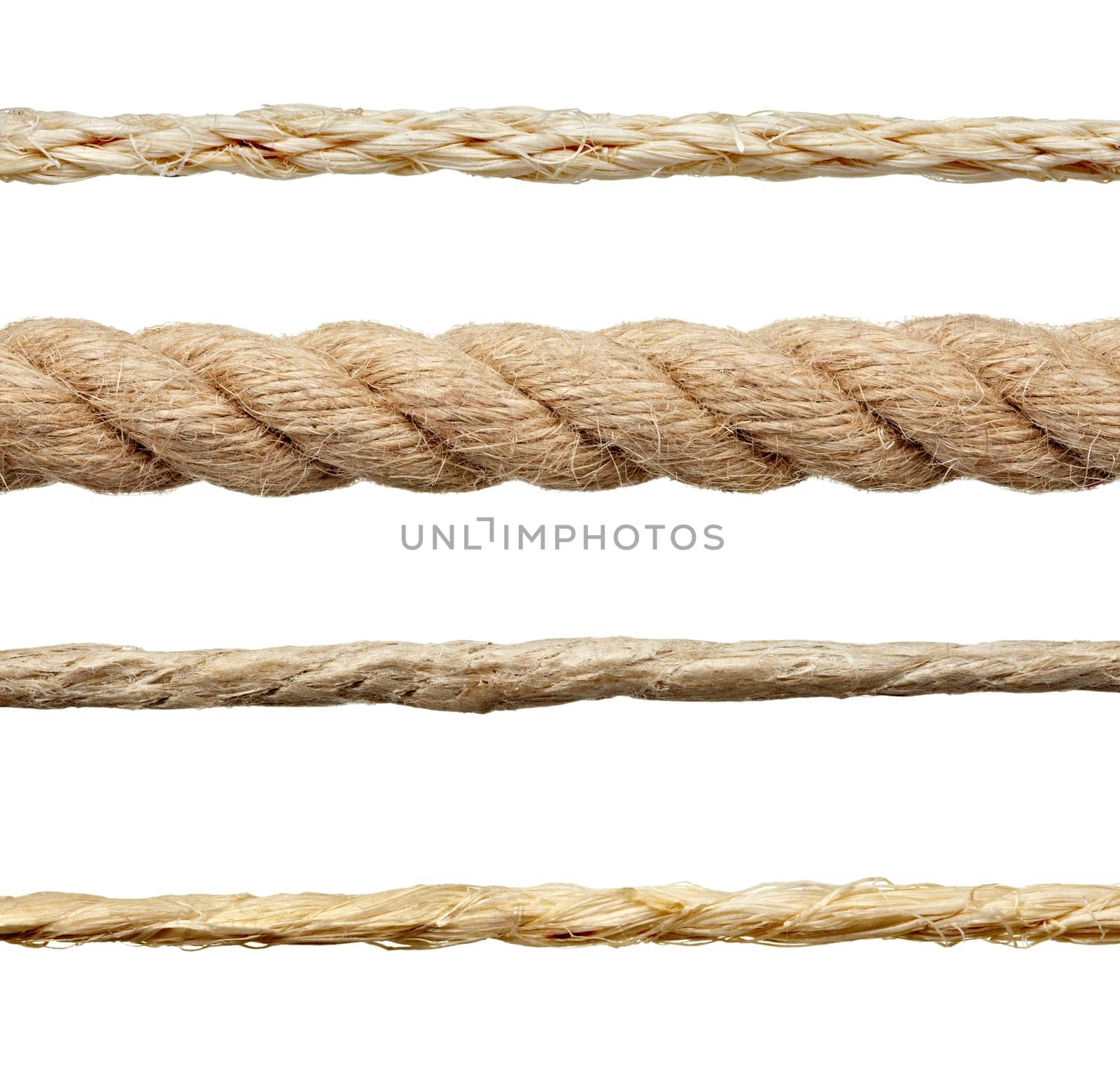 close up of a rope string on white background