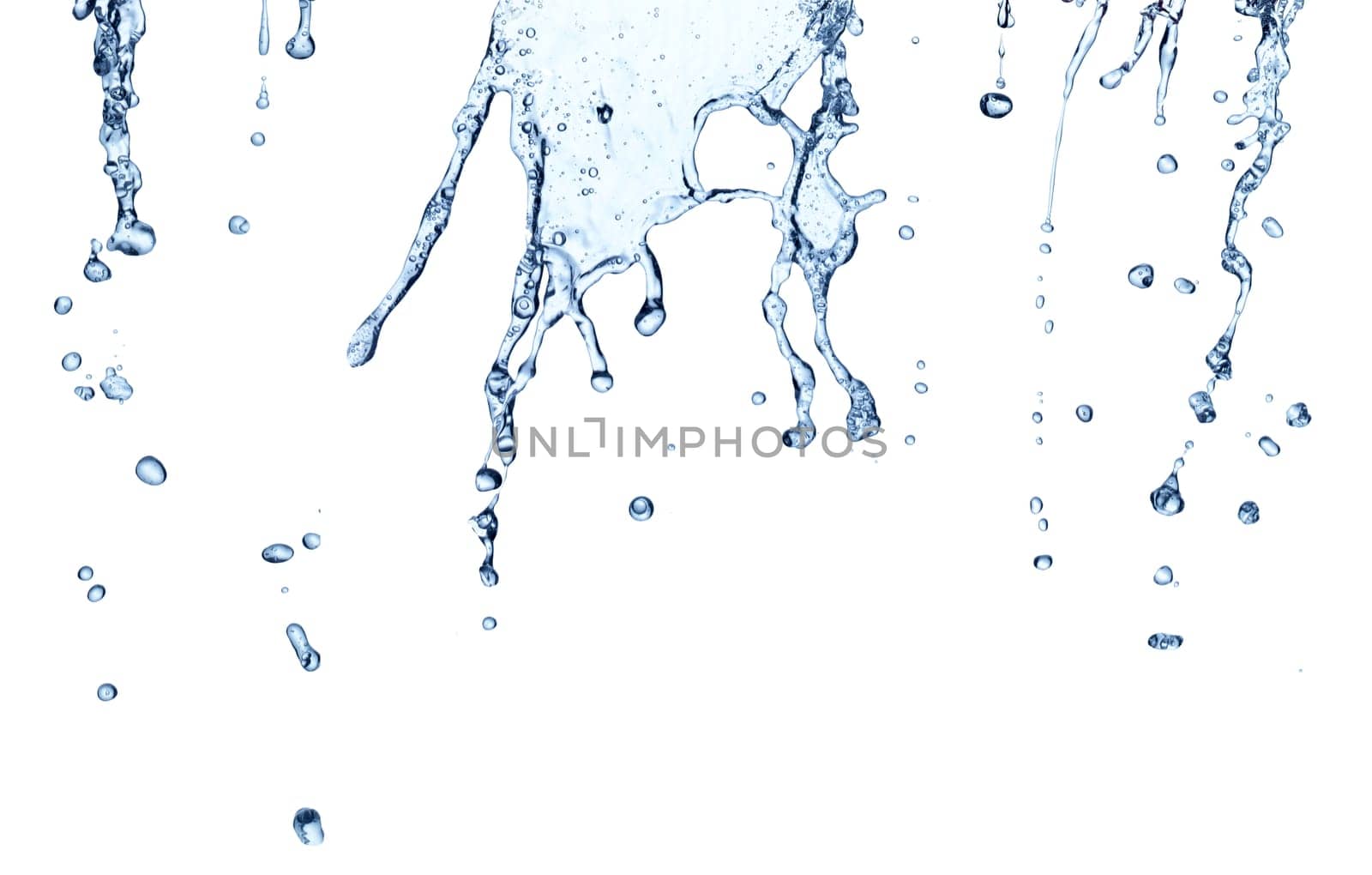 collection of various water drops on white background
