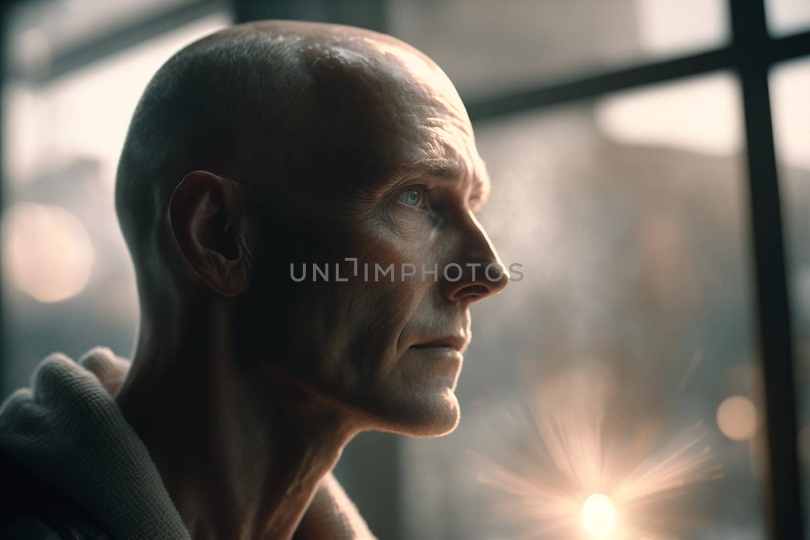 Oncology. Cancer cells. Chemotherapy. Portrait patient feels optimistic, supports sick people, volunteers. Faith in the future. Fighting to win. Treatment and recovery. .