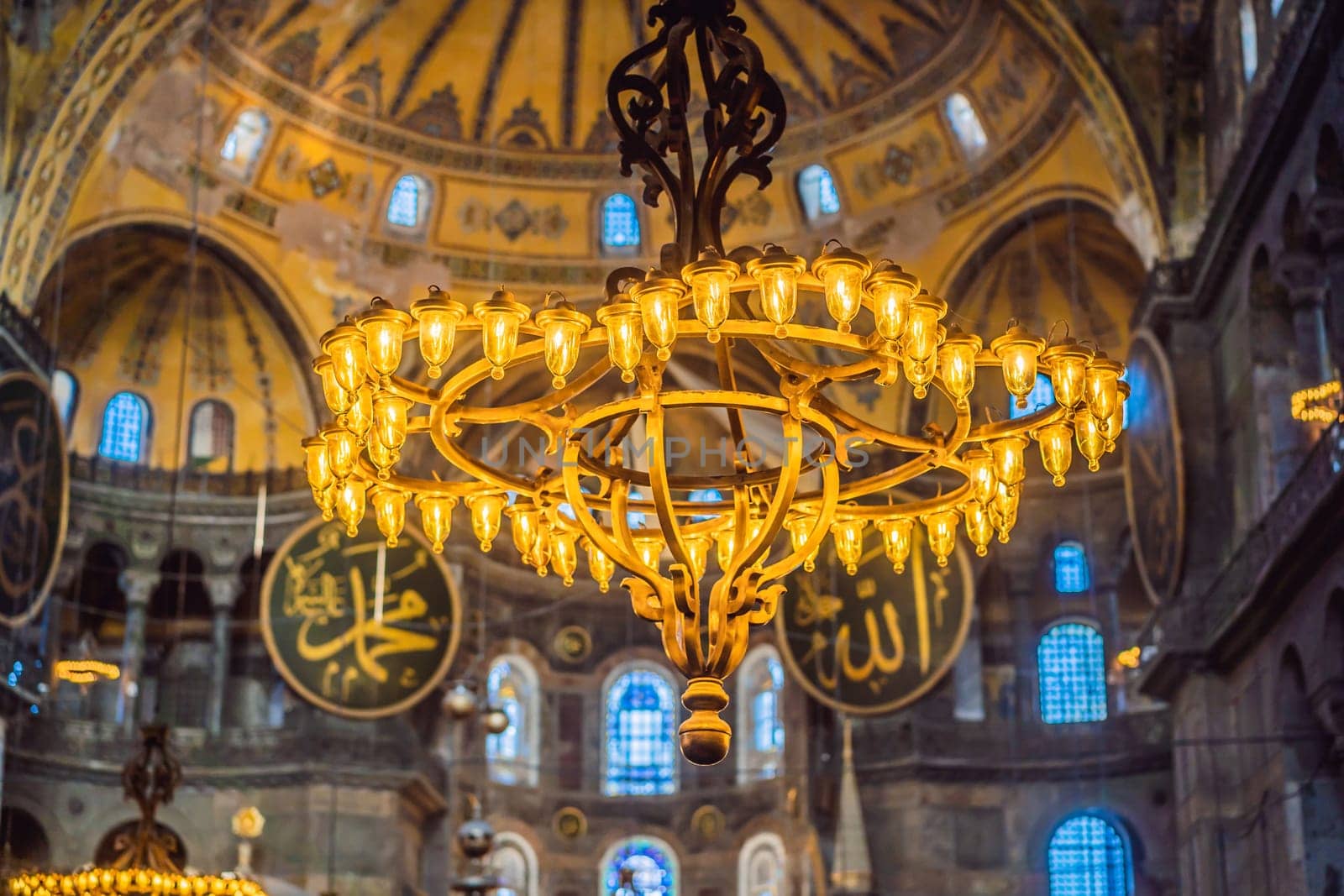 Hagia Sophia Hagia Sofia, Ayasofya interior in Istanbul, Turkey, Byzantine architecture, city landmark and architectural world wonder. Turkiye.