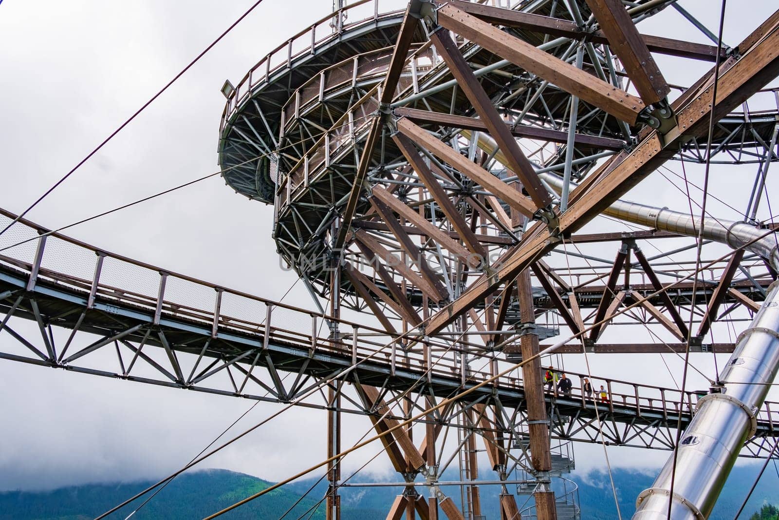 Dolni Morava Sky Walk stairs in the mountains, Czech Republic by vladimka