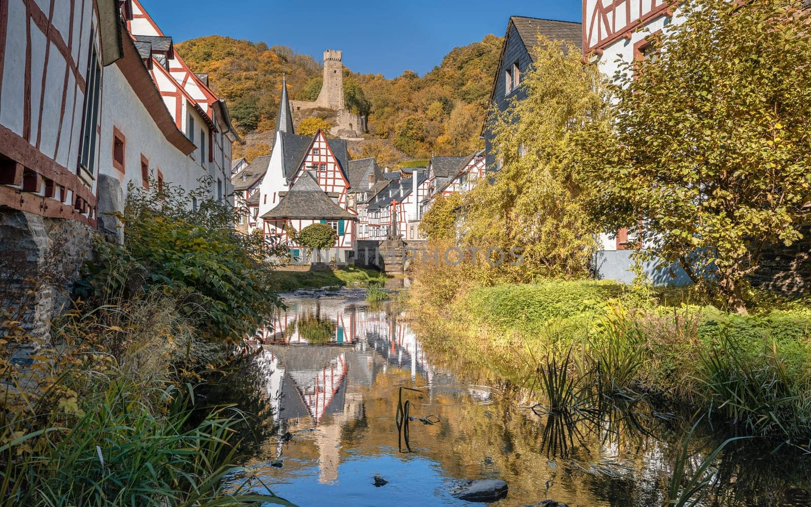 Traditional half-timber houses of the Eifel region, Monreal, Germany