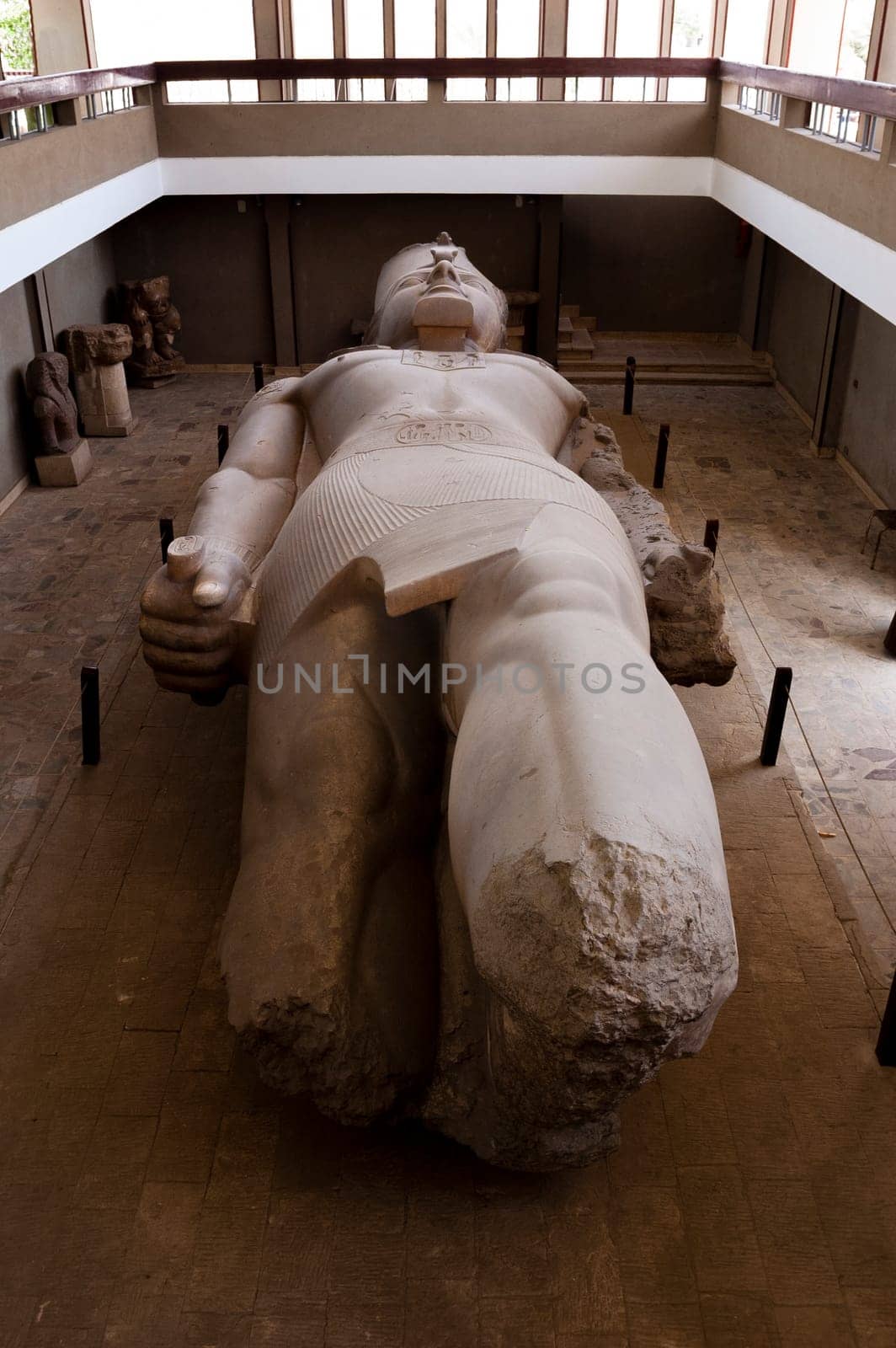 Menphis, Egypt - April 13 2008: The statue of Ramses II of the nineteenth dynasty. Museum of the Menphis archaeological site