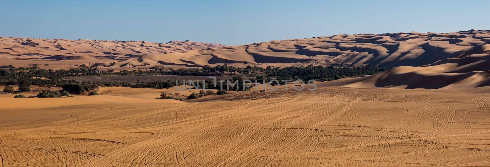 Oasis of Ubari lakes in the Libyan Sahara