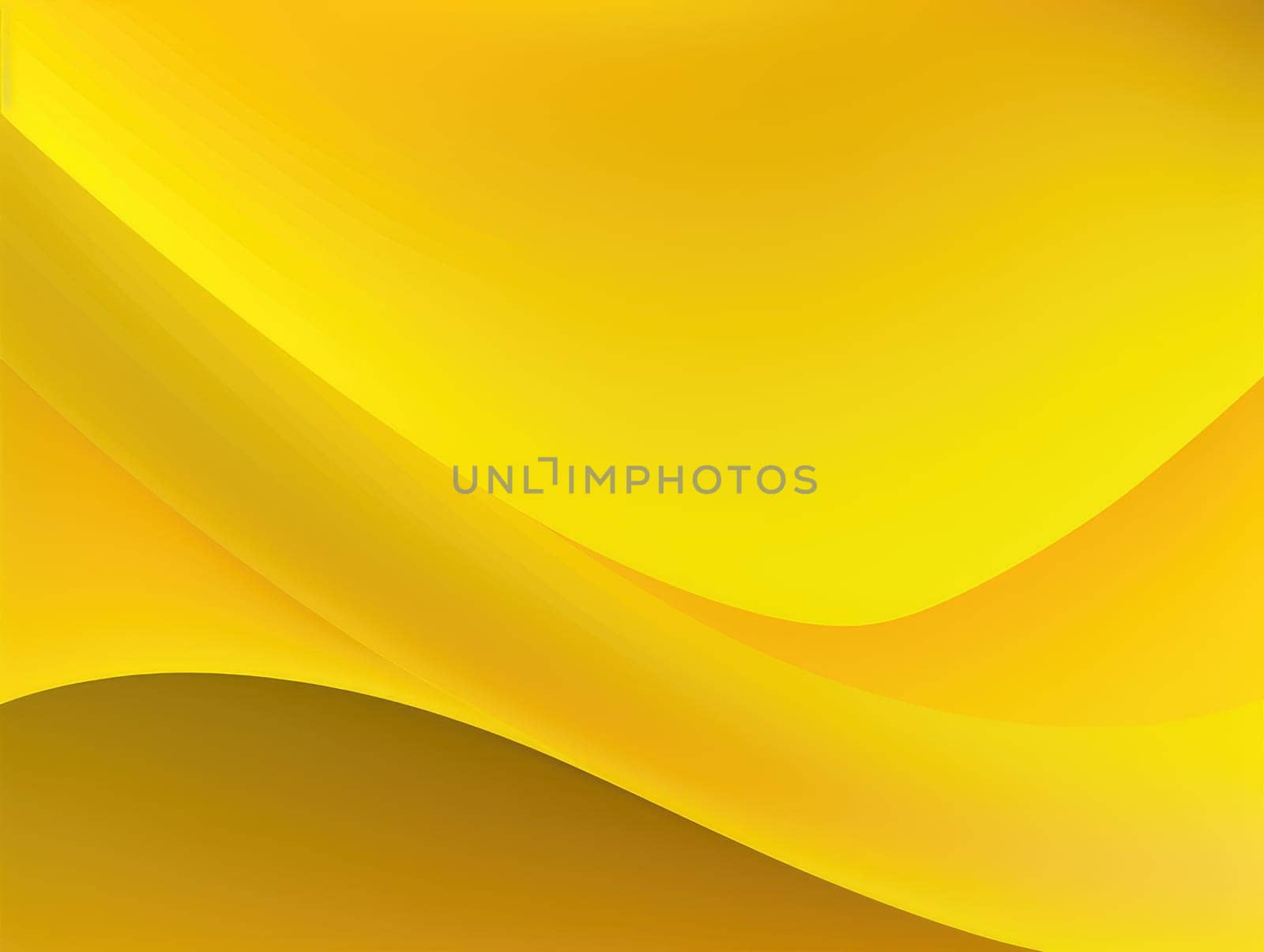 Bright yellow wave and lines abstract background. Generative AI.