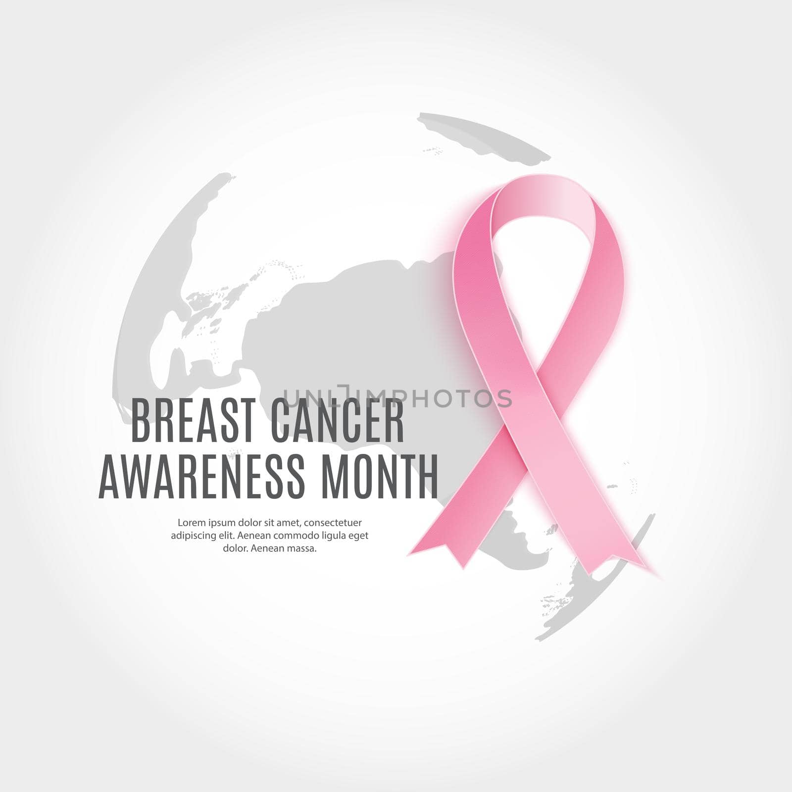 Breast Cancer Awareness Month Pink Ribbon Background Vector Illustration by yganko