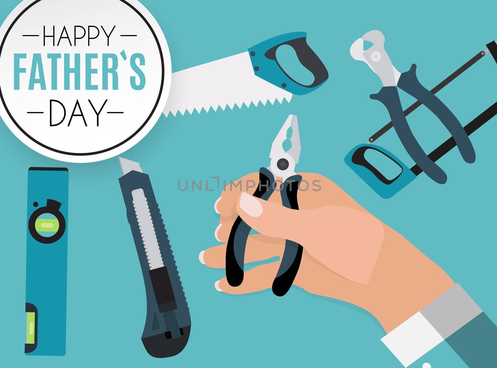 Happy Fathers Day Background. Best Dad Concept Template Collection Set Vector Illustration. EPS10