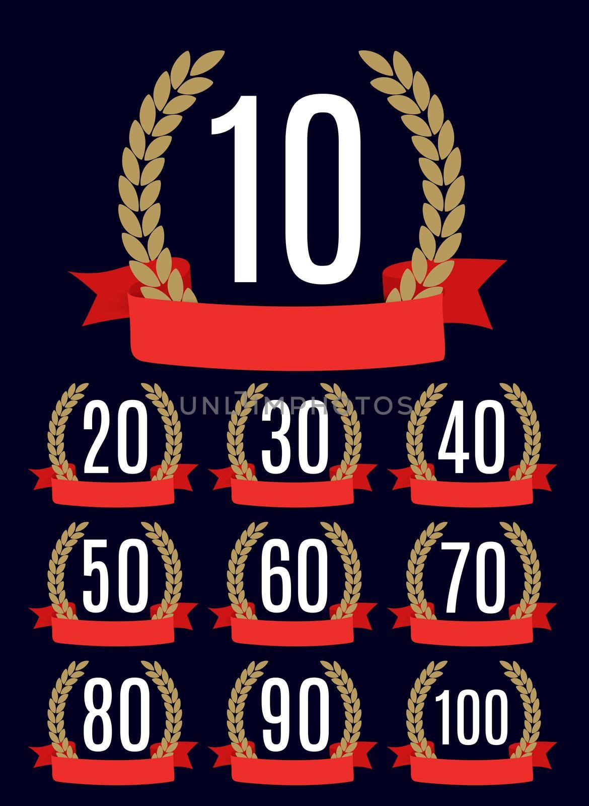 Set of Anniversary emblems template design background. Vector Illustration EPS10