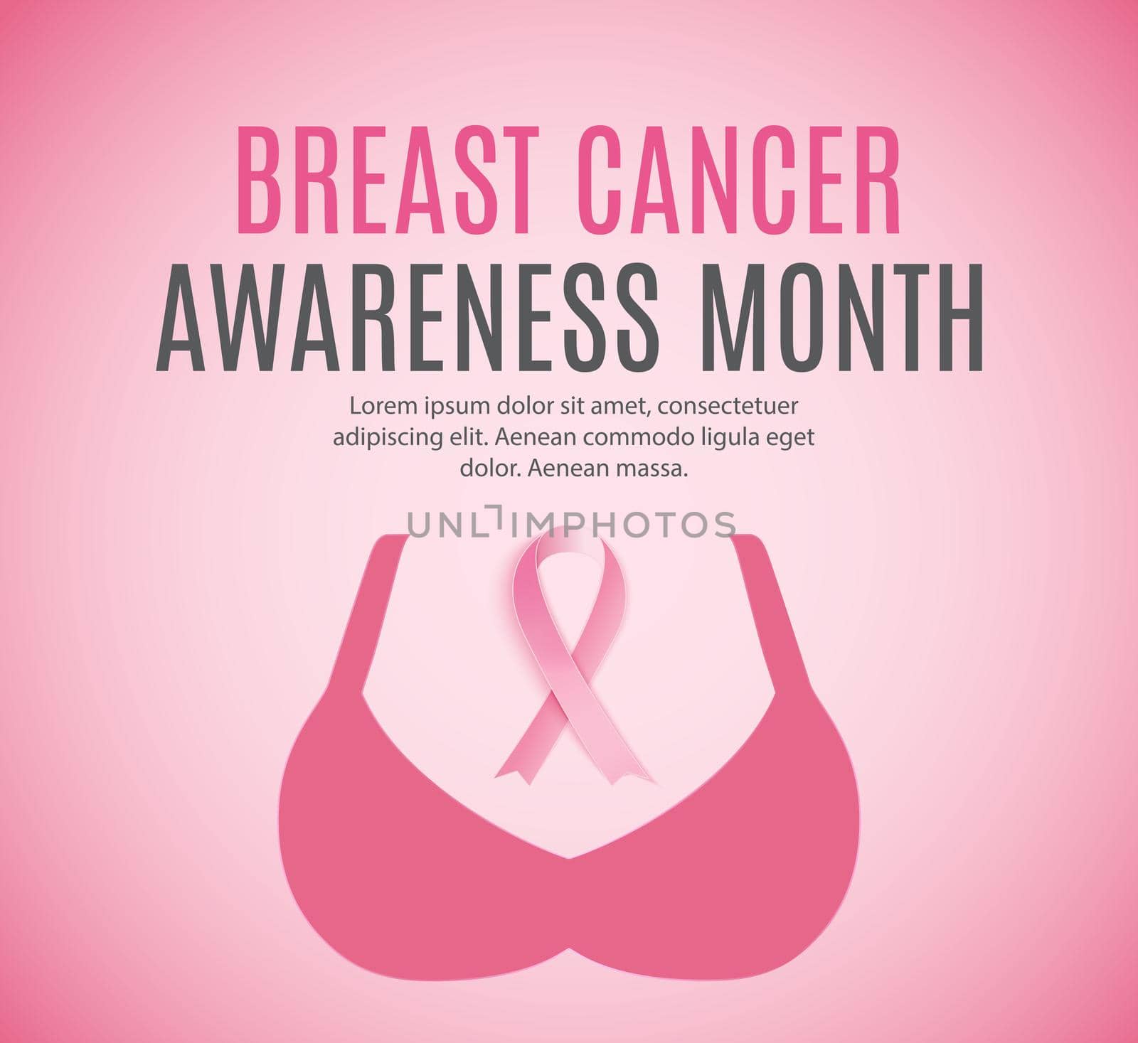 Breast Cancer Awareness Month Pink Ribbon Background Vector Illustration EPS10