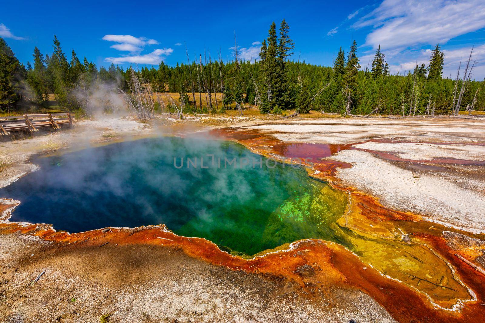 Abyss Pool is a hot spring in the West Thumb Geyser Basin of Yellowstone National Park