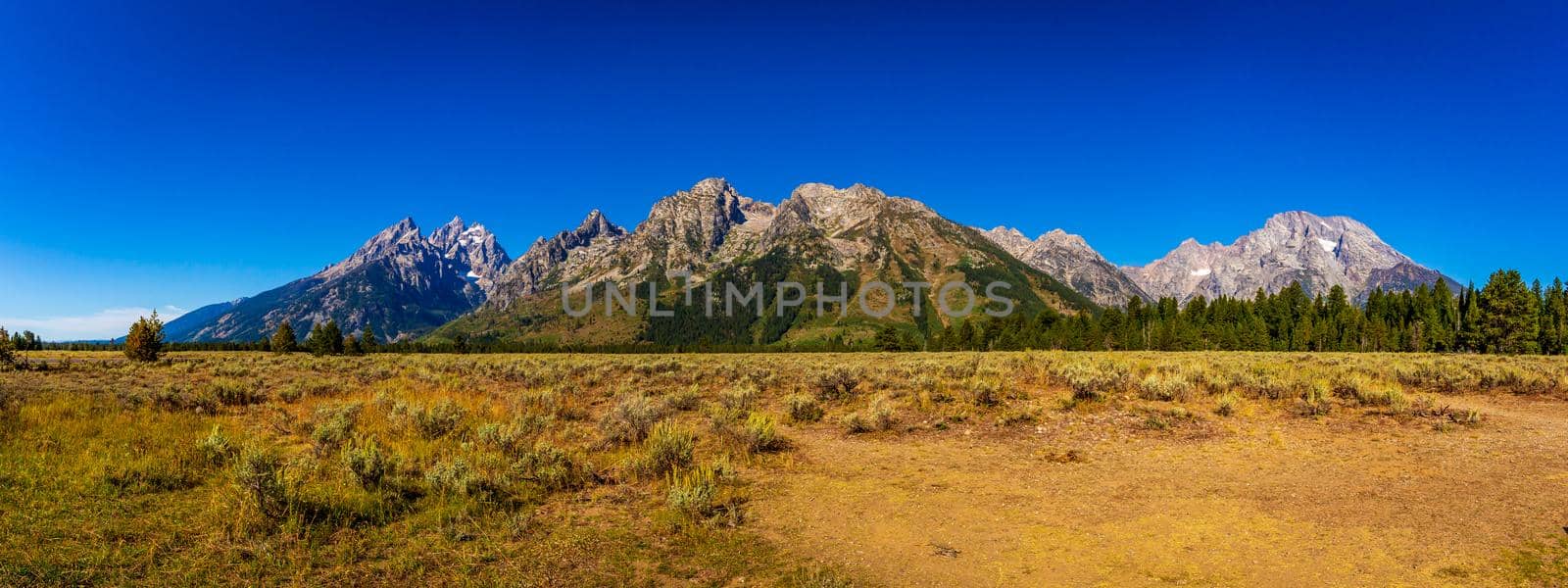 Teton Range viewed from Cathedral Group Turnout, in Grand Teton National Park