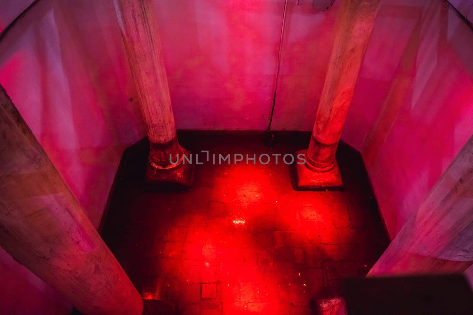 Beautiful cistern in Istanbul. Cistern - underground water reservoir build in 6th century, Istanbul, Turkey, Turkiye by galitskaya