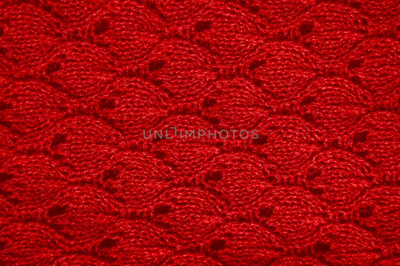 Detail Knitted Fabric. Vintage Woven Texture. Soft Knitwear Holiday Background. Knitted Wool. Red Closeup Thread. Scandinavian Warm Jumper. Structure Print Garment. Fiber Abstract Wool.