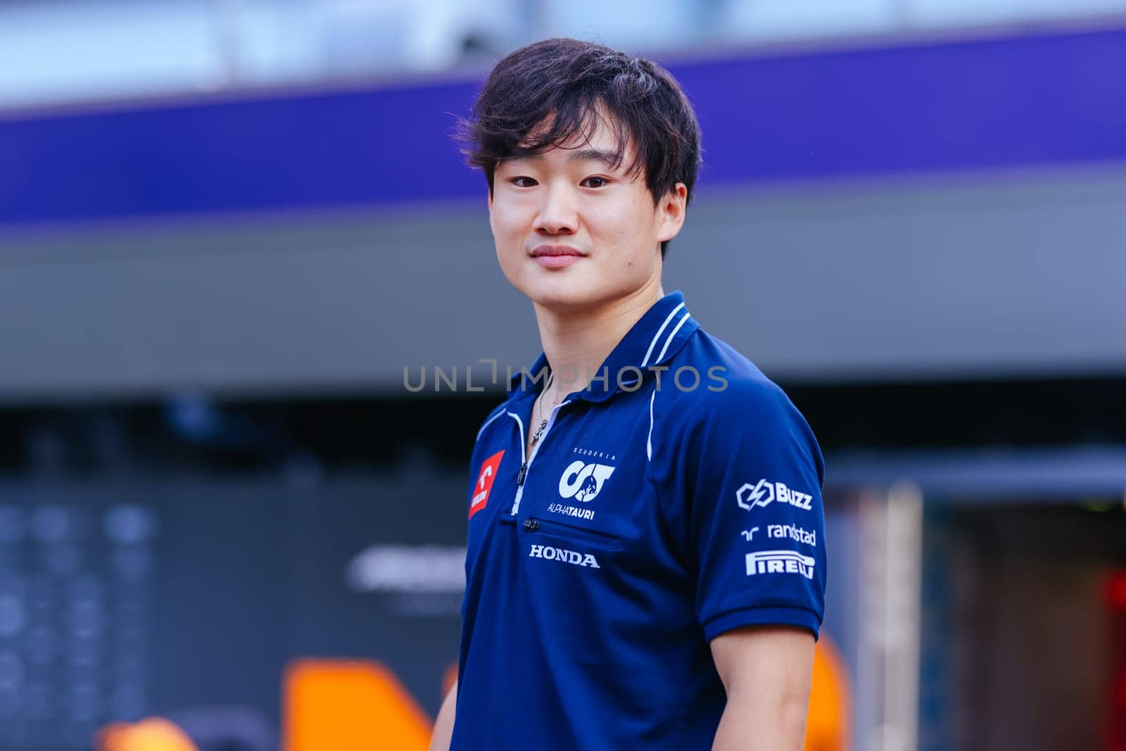MELBOURNE, AUSTRALIA - MARCH 29: Yuki Tsunoda of Japan posing before the 2023 Australian Formula 1 Grand Prix on 29th March 2023