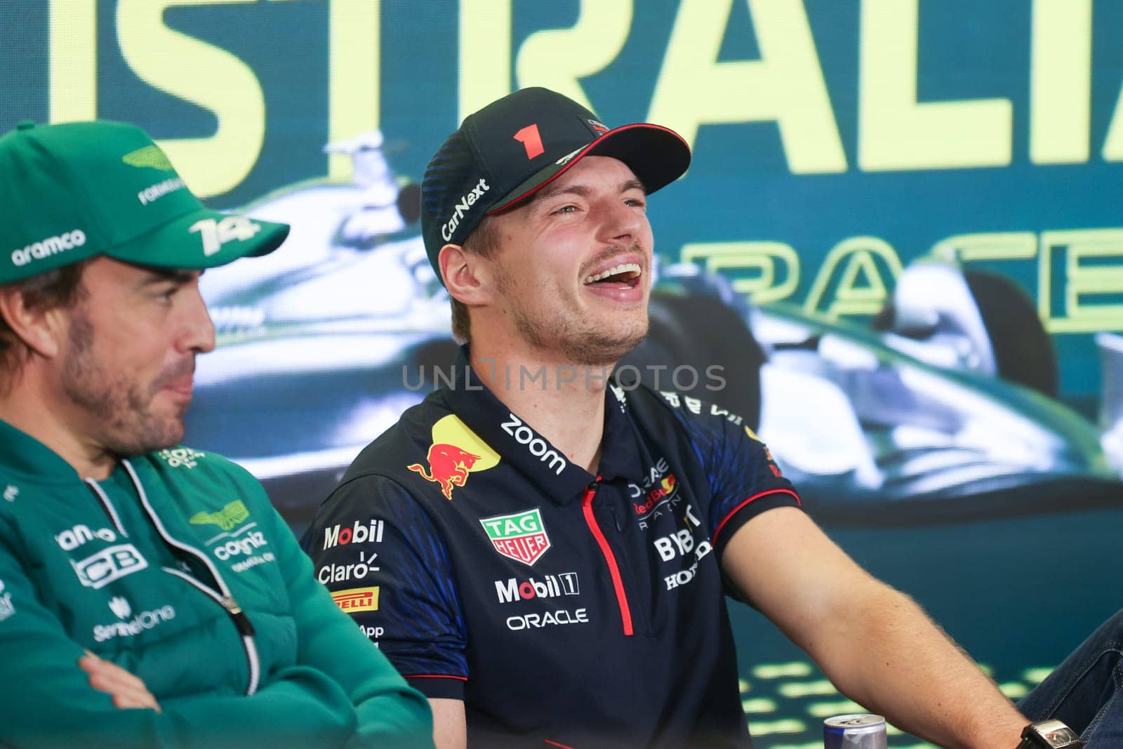 MELBOURNE, AUSTRALIA - MARCH 30: Max Verstappen of the Netherlands during a press conference at the 2023 Australian Formula 1 Grand Prix on 30th March 2023