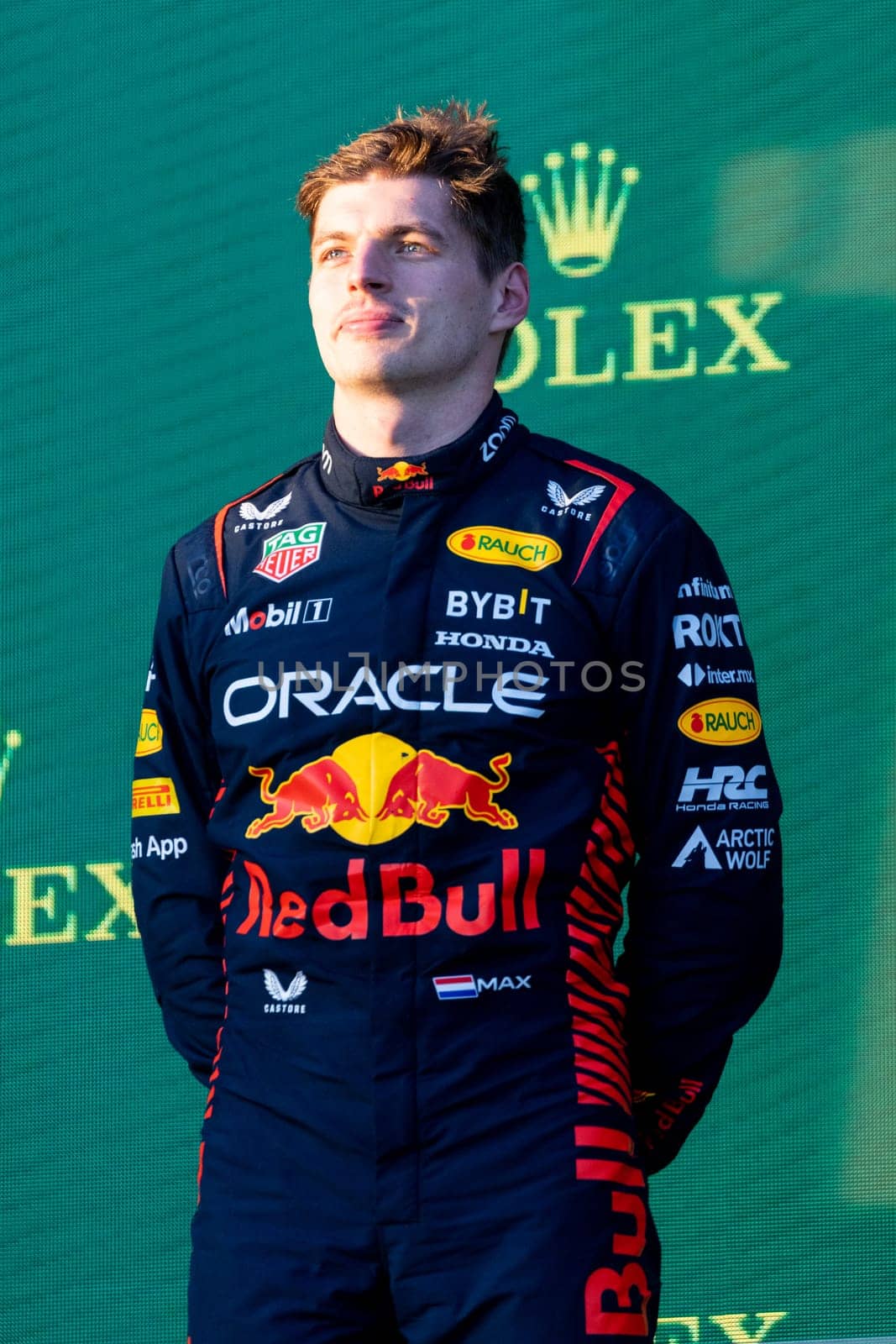 MELBOURNE, AUSTRALIA - APRIL 2: Max Verstappen of the Netherlands celebrates winning with his Oracle Red Bull Racing RB19 on race day during the 2023 Australian Grand Prix at Albert Park on April 2, 2023 in Melbourne, Australia.