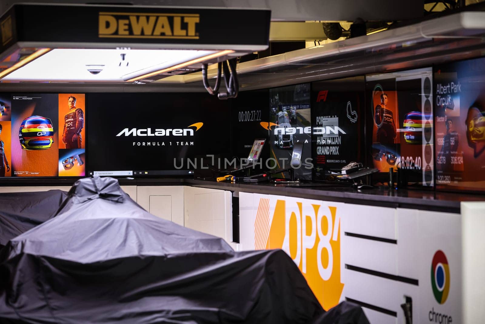 MELBOURNE, AUSTRALIA - MARCH 30: McLaren Formula 1 Team at the 2023 Australian Formula 1 Grand Prix on 30th March 2023
