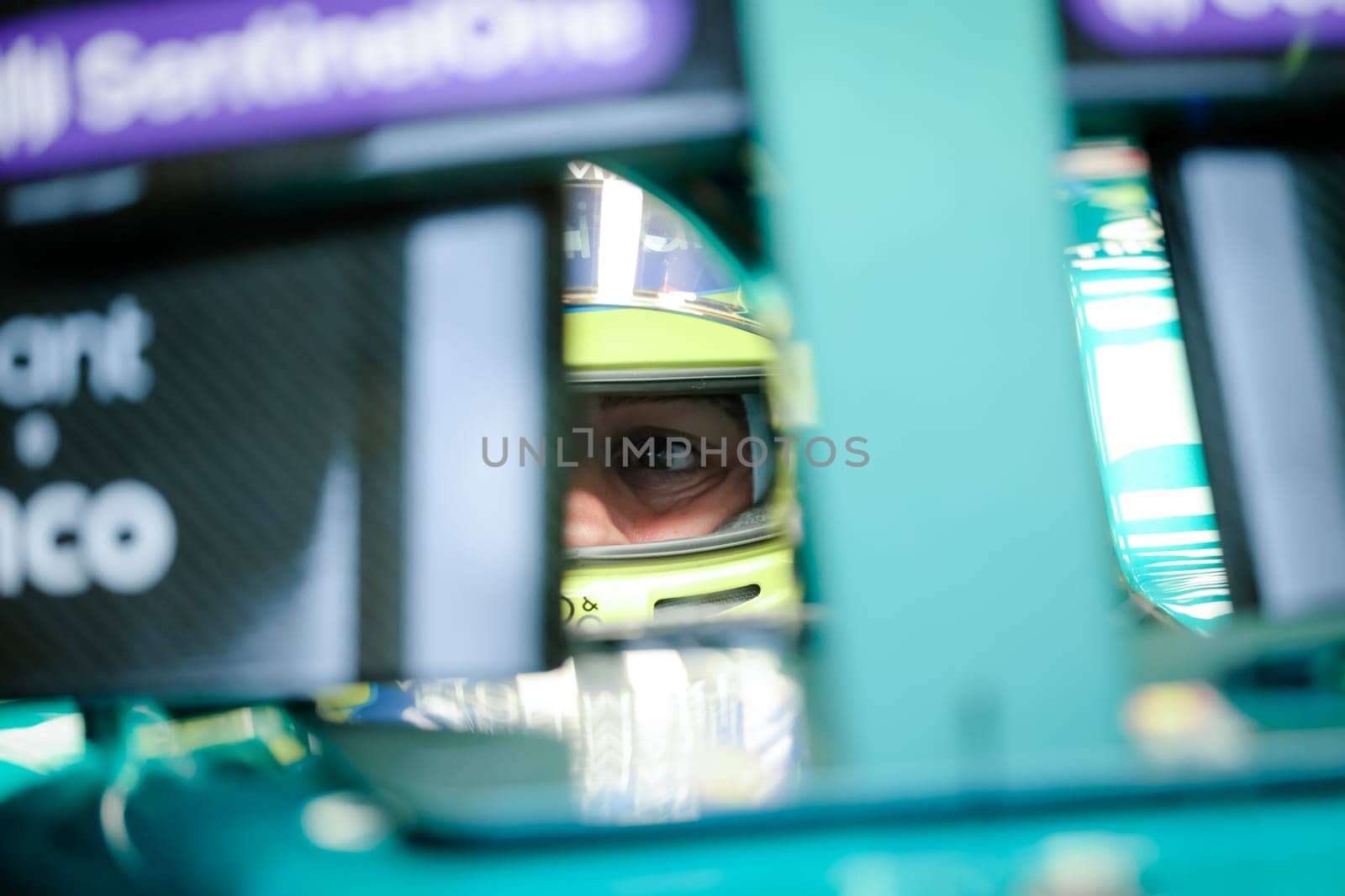 MELBOURNE, AUSTRALIA - MARCH 31: Fernando Alonso of Spain drives the Aston Martin AMR23 Mercedes during practice in the 2023 Australian Grand Prix at Albert Park in Melbourne, Australia