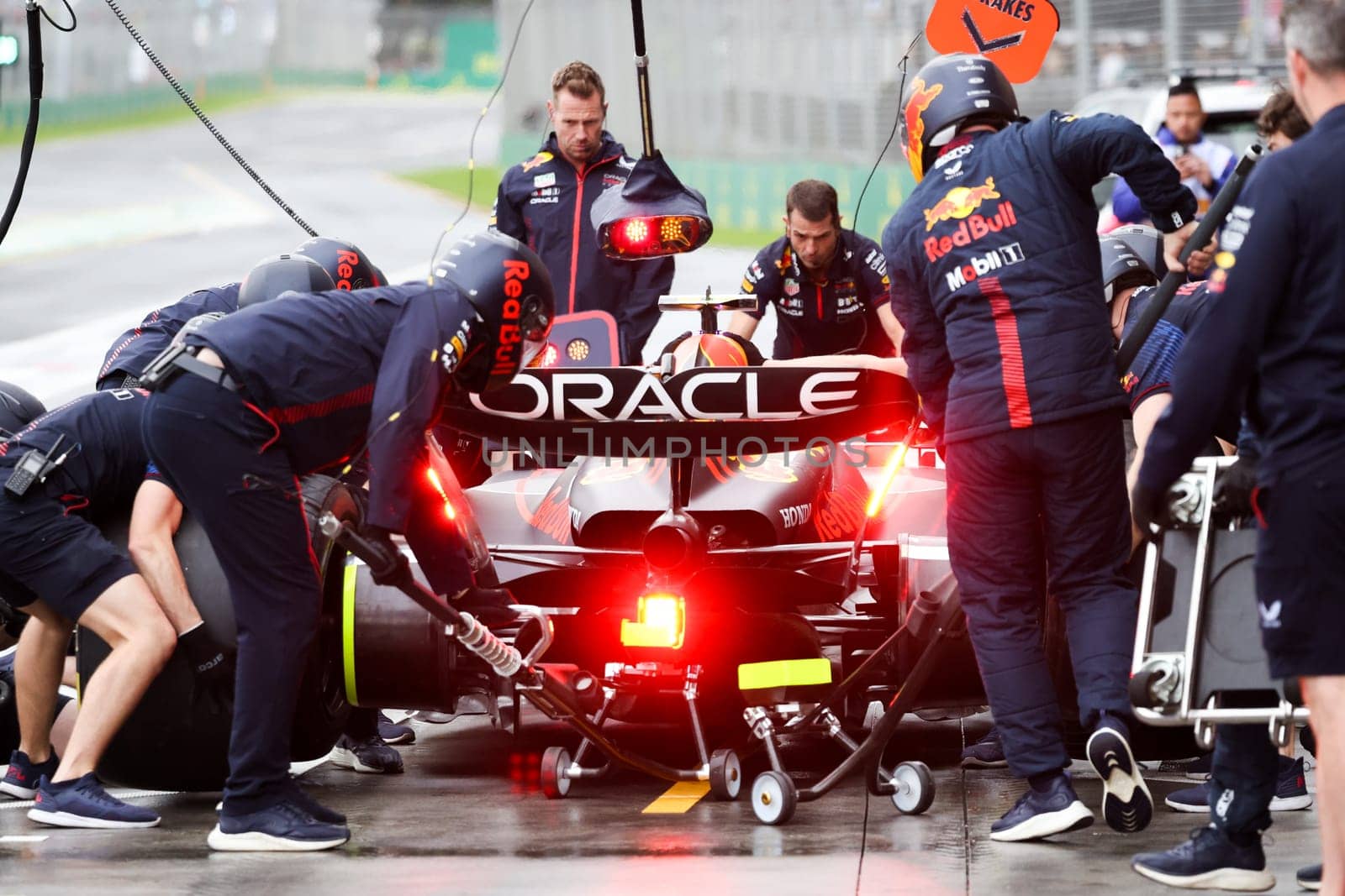 MELBOURNE, AUSTRALIA - MARCH 31: Oracle Red Bull Racing during practice at the 2023 Australian Formula 1 Grand Prix on 31st March 2023