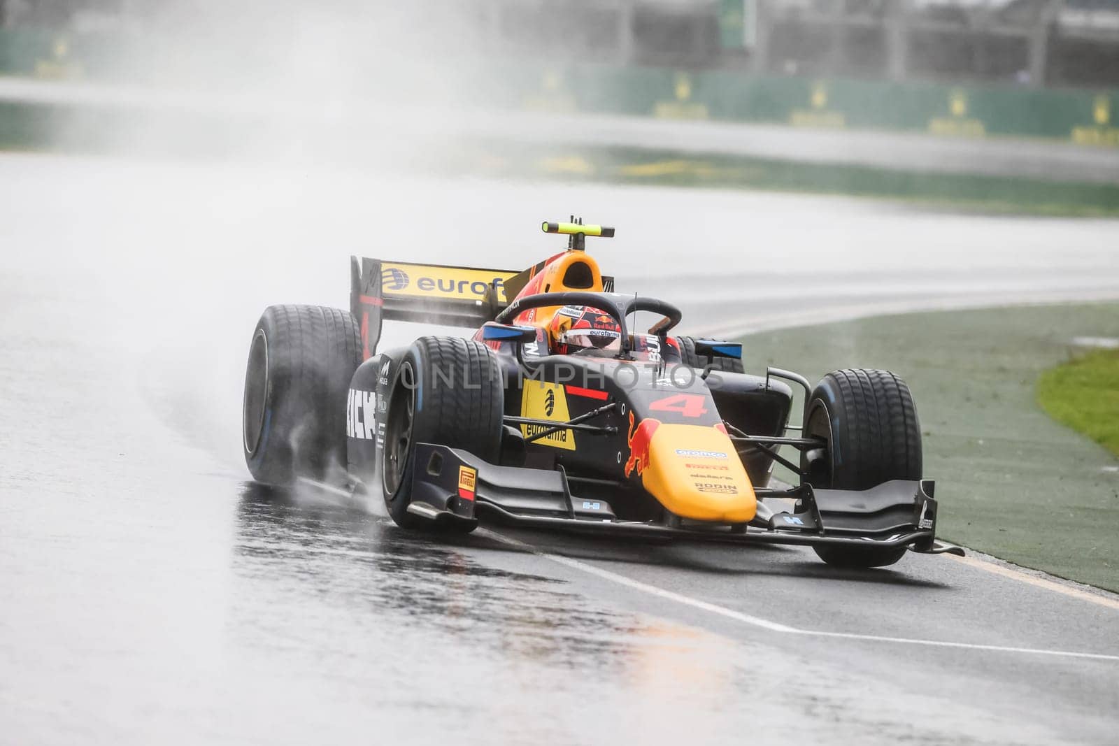 MELBOURNE, AUSTRALIA - MARCH 31: Enzo Fittipaldi of Rodin Carlin in F2 at the 2023 Australian Formula 1 Grand Prix on 31st March 2023