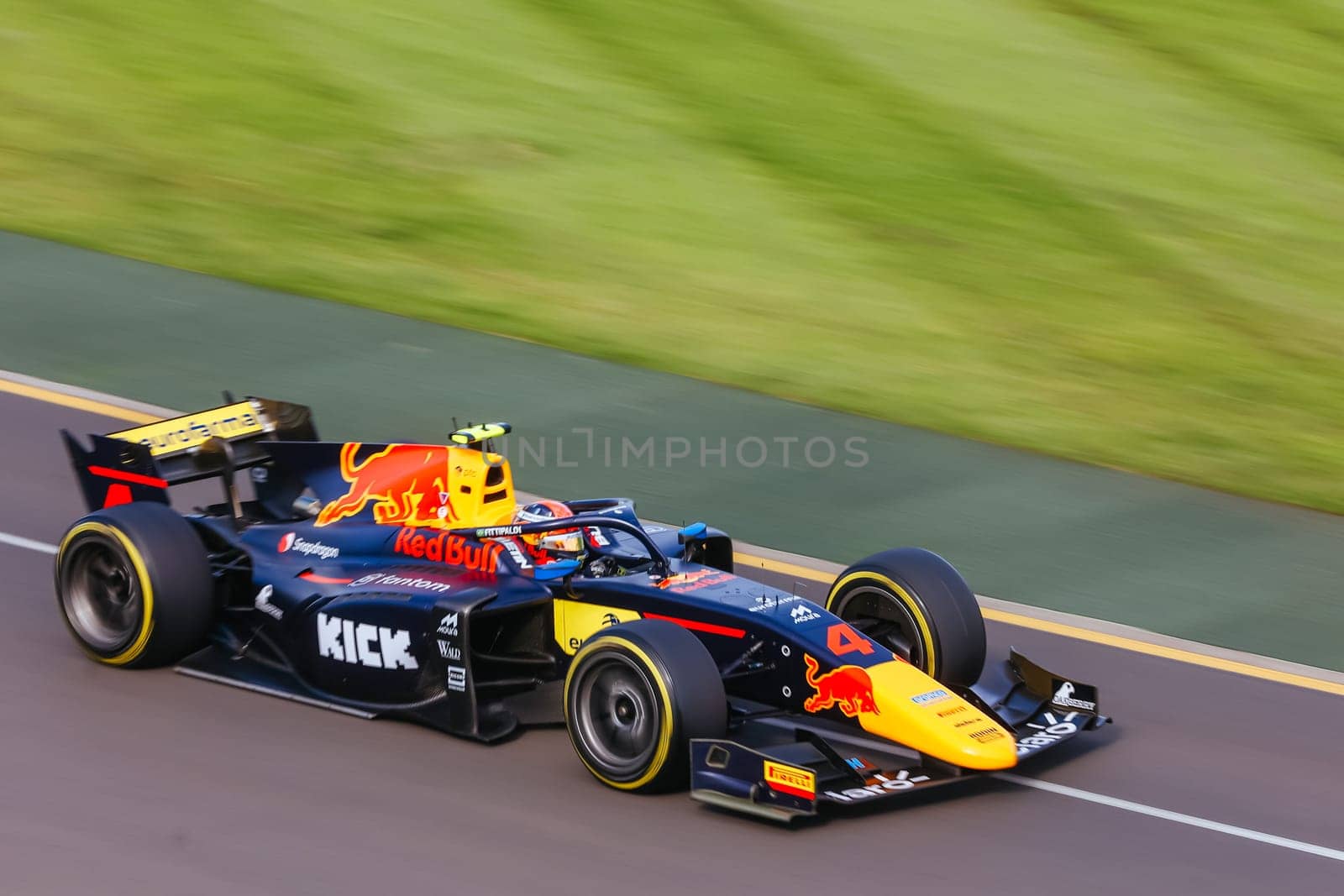 MELBOURNE, AUSTRALIA - MARCH 31: Enzo Fittipaldi of Rodin Carlin in F2 at the 2023 Australian Formula 1 Grand Prix on 31st March 2023