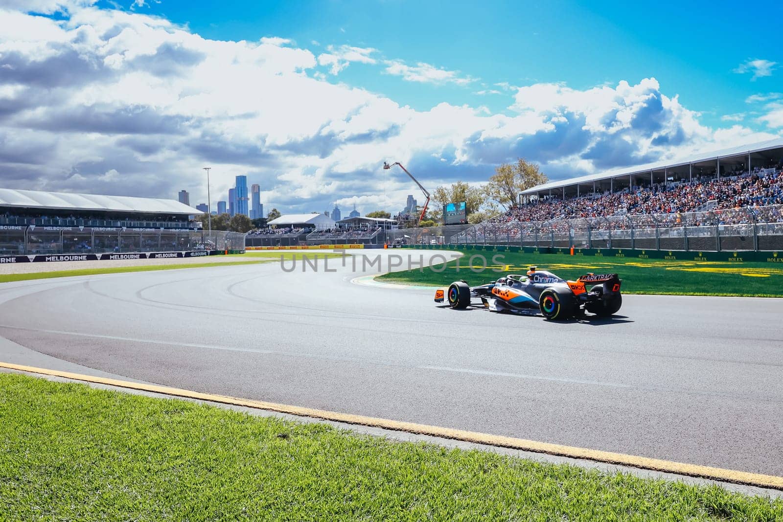 MELBOURNE, AUSTRALIA - MARCH 31: Lando Norris of Great Britain drives the McLaren MCL36 during practice in the 2023 Australian Grand Prix at Albert Park in Melbourne, Australia