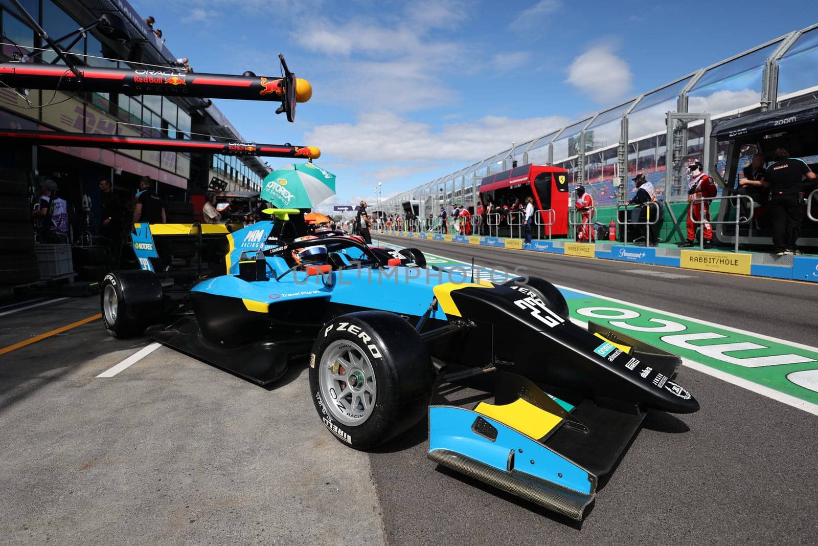 MELBOURNE, AUSTRALIA - MARCH 31: F3 racer Taylor Barnard of Jenzer Motorsport at the 2023 Australian Formula 1 Grand Prix on 31st March 2023