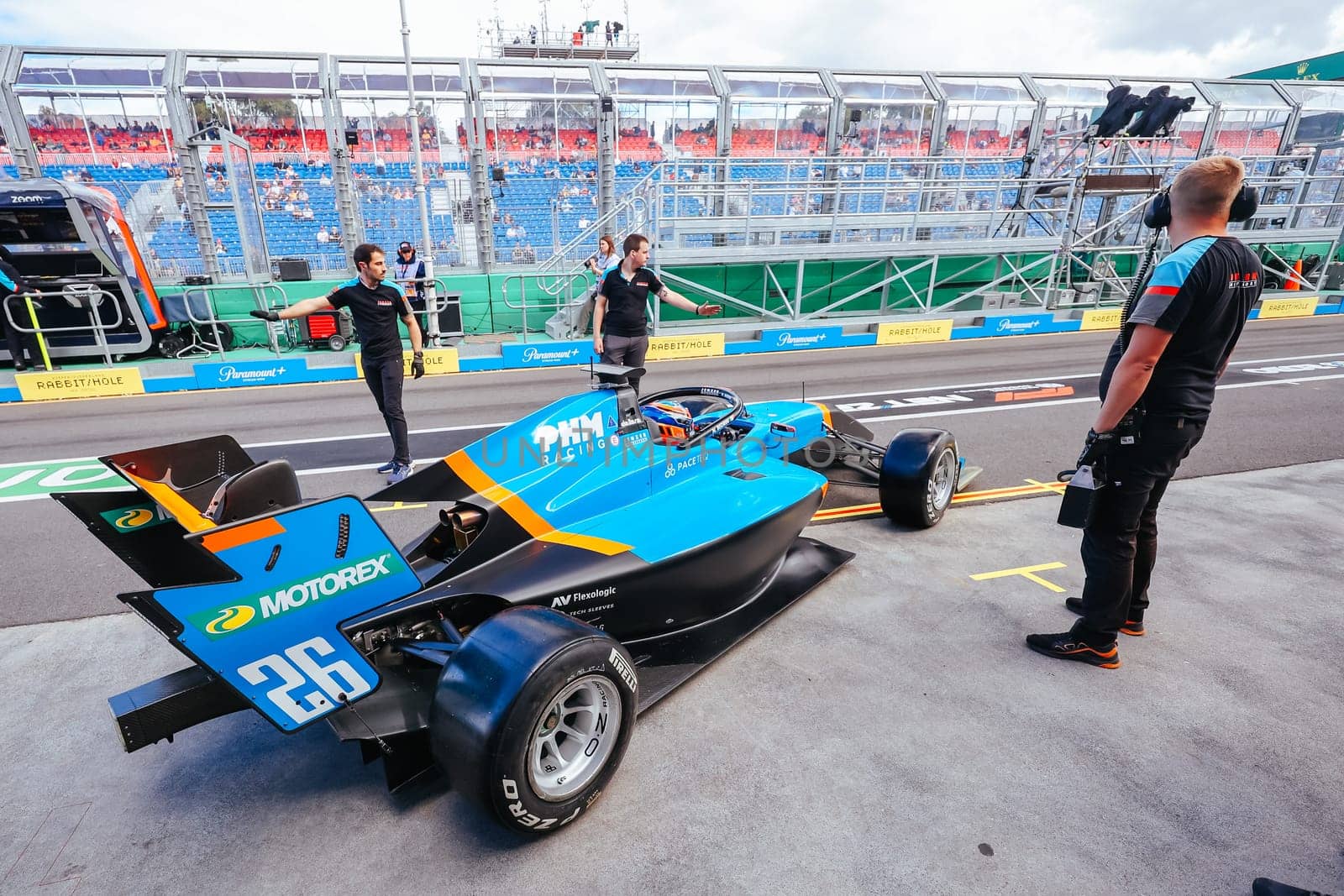 MELBOURNE, AUSTRALIA - MARCH 31: F3 racer Nikita Bedrin of Jenzer Motorsport at the 2023 Australian Formula 1 Grand Prix on 31st March 2023