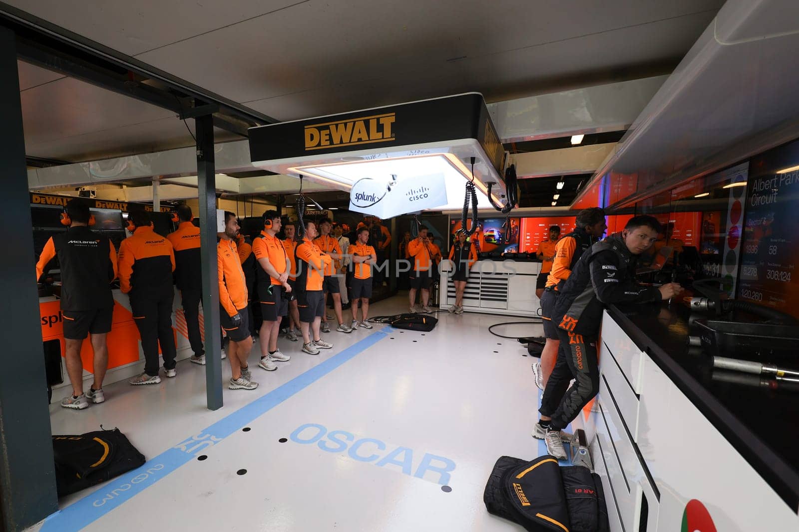 MELBOURNE, AUSTRALIA - MARCH 31: McLaren Formula 1 Team at the 2023 Australian Formula 1 Grand Prix on 31st March 2023