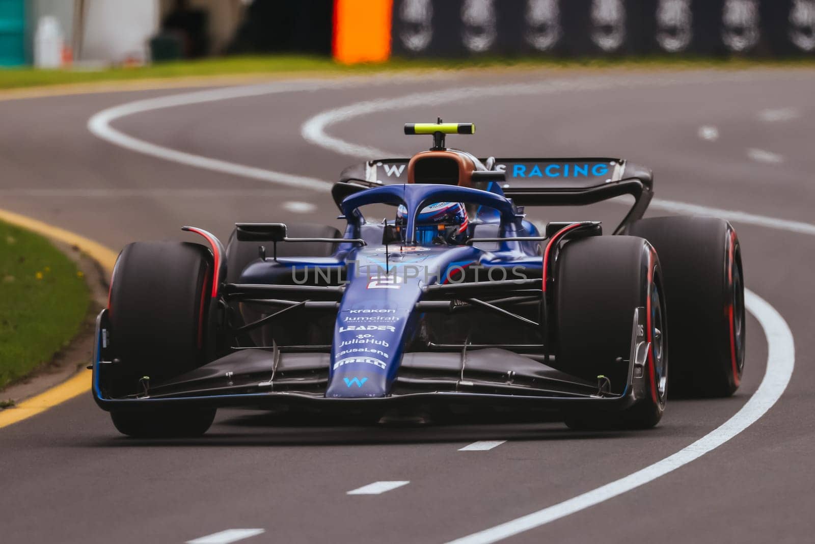 MELBOURNE, AUSTRALIA - APRIL 01: Logan Sargeant of the United States drives the Williams FW44 Mercedes during free practice at the 2023 Australian Grand Prix at Albert Park in Melbourne, Australia