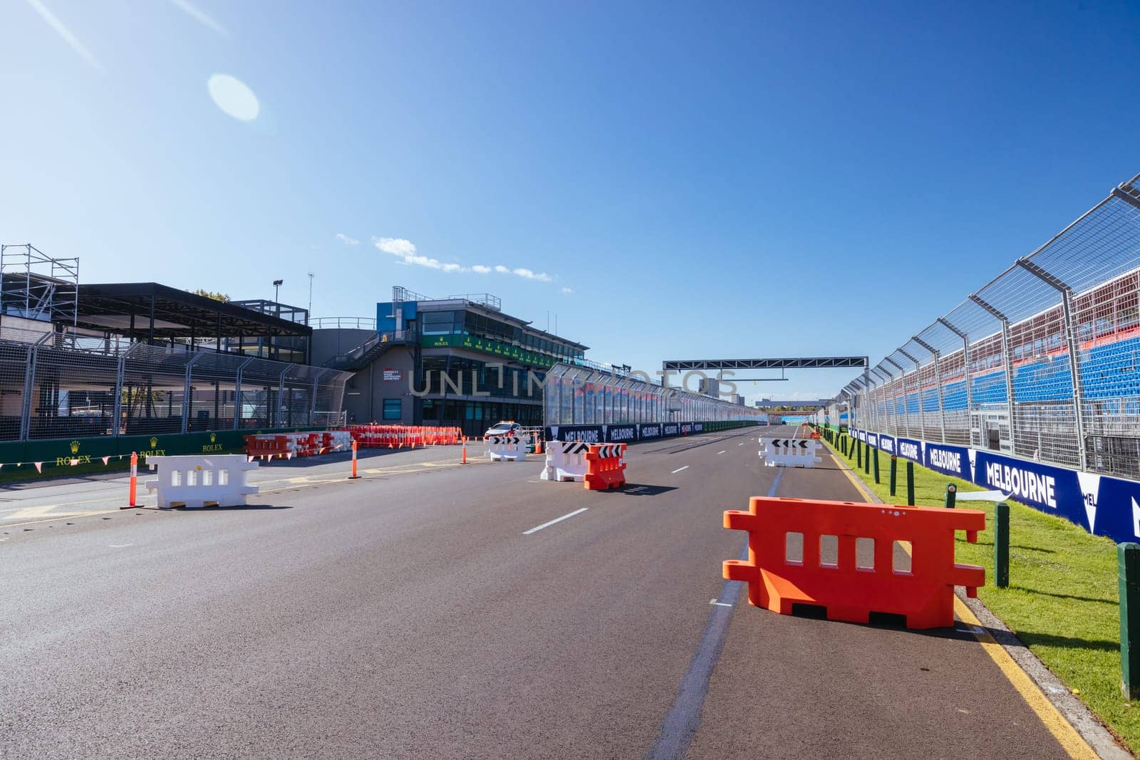 MELBOURNE, AUSTRALIA - MARCH 17 2022: Track build and preparations for the 2023 Formula 1 Australian Grand Prix to be held on March 30 to April 2nd 2023.