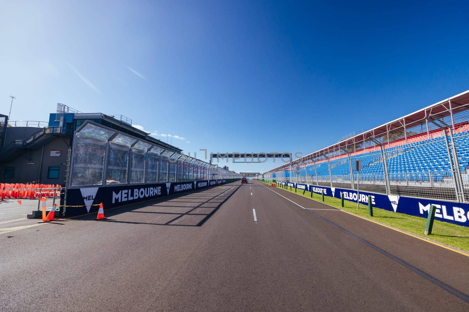 MELBOURNE, AUSTRALIA - MARCH 17 2022: Track build and preparations for the 2023 Formula 1 Australian Grand Prix to be held on March 30 to April 2nd 2023.
