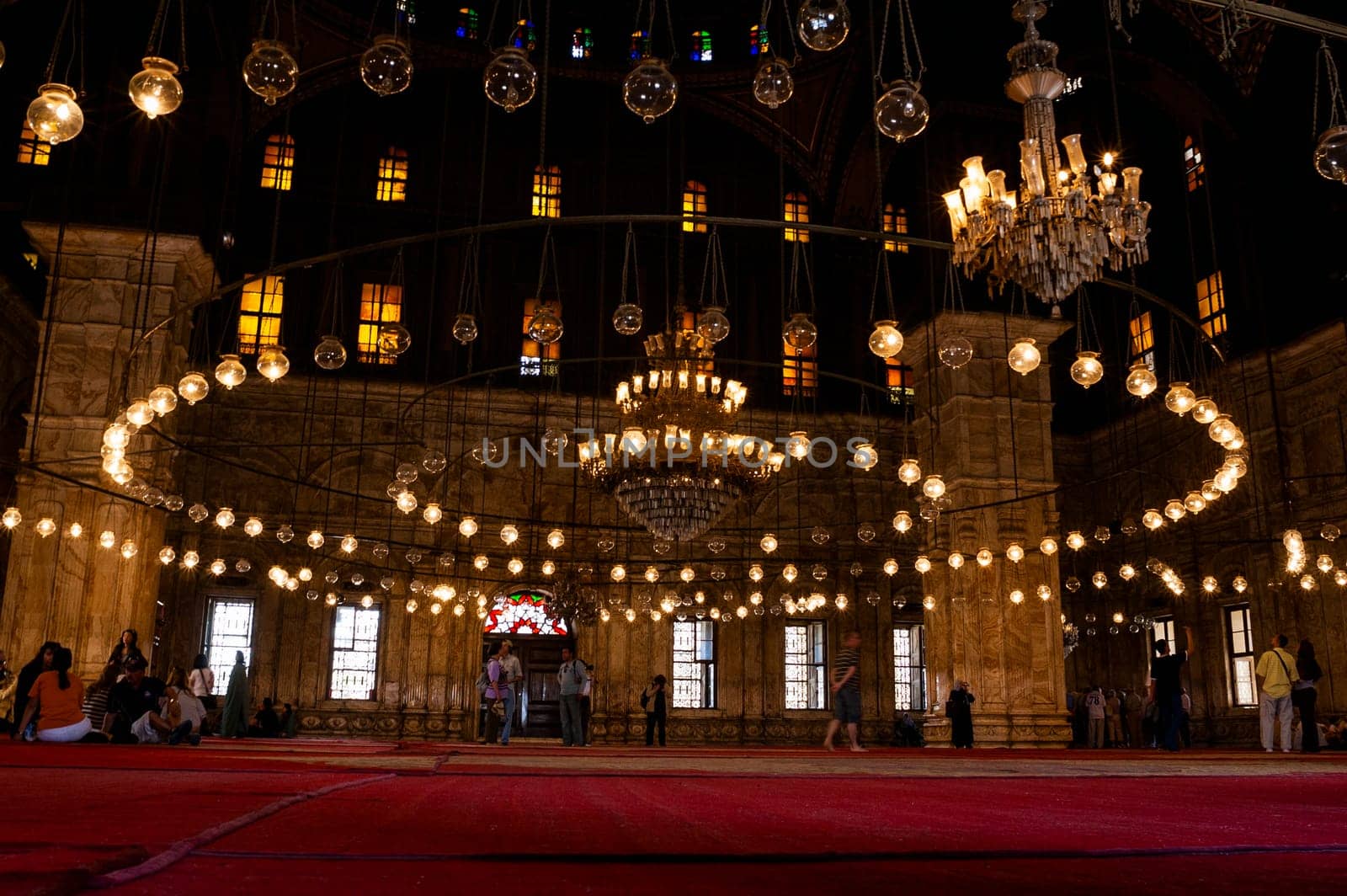 Cairo, Egypt - April 14 2008: The mosque of Muhammad Ali (or Alabaster Mosque) in the Citadel of Cairo. Egypt