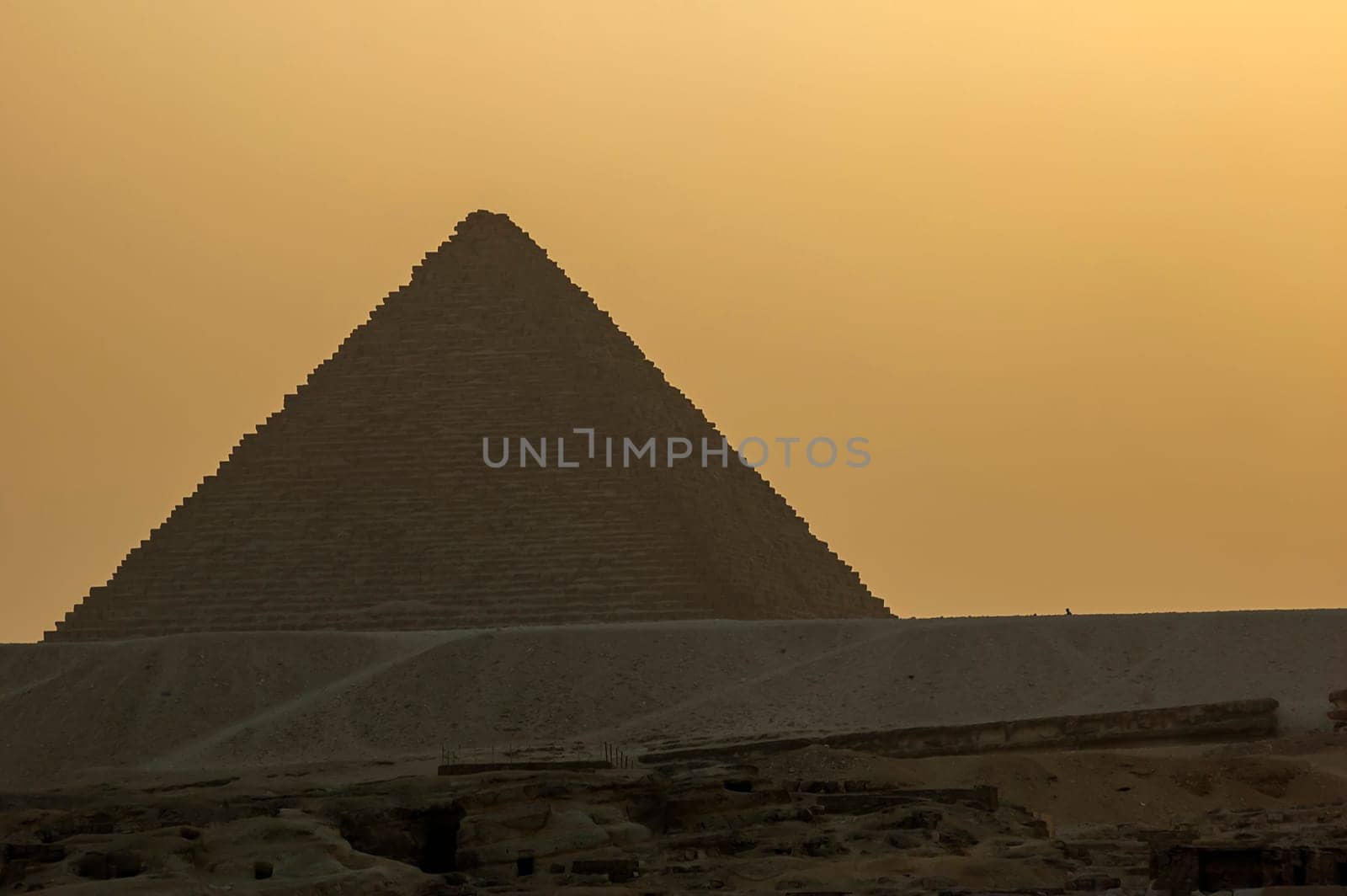 The Pyramid of Khafre at the sunset by Giamplume