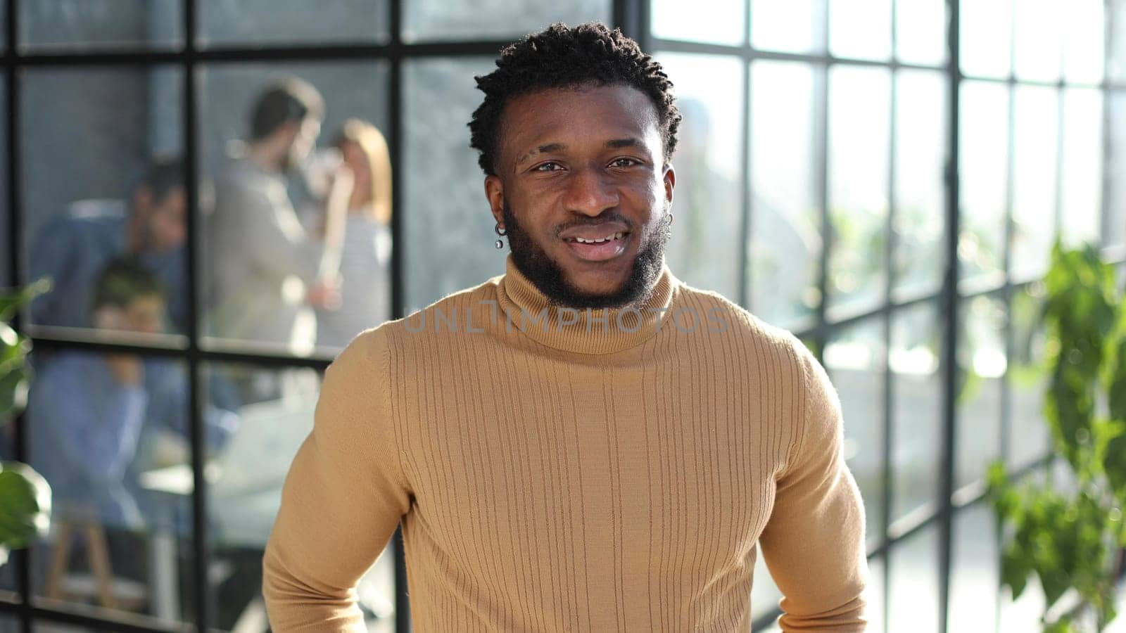 Leadership, black man and success corporate accounting manager work at finance company office.