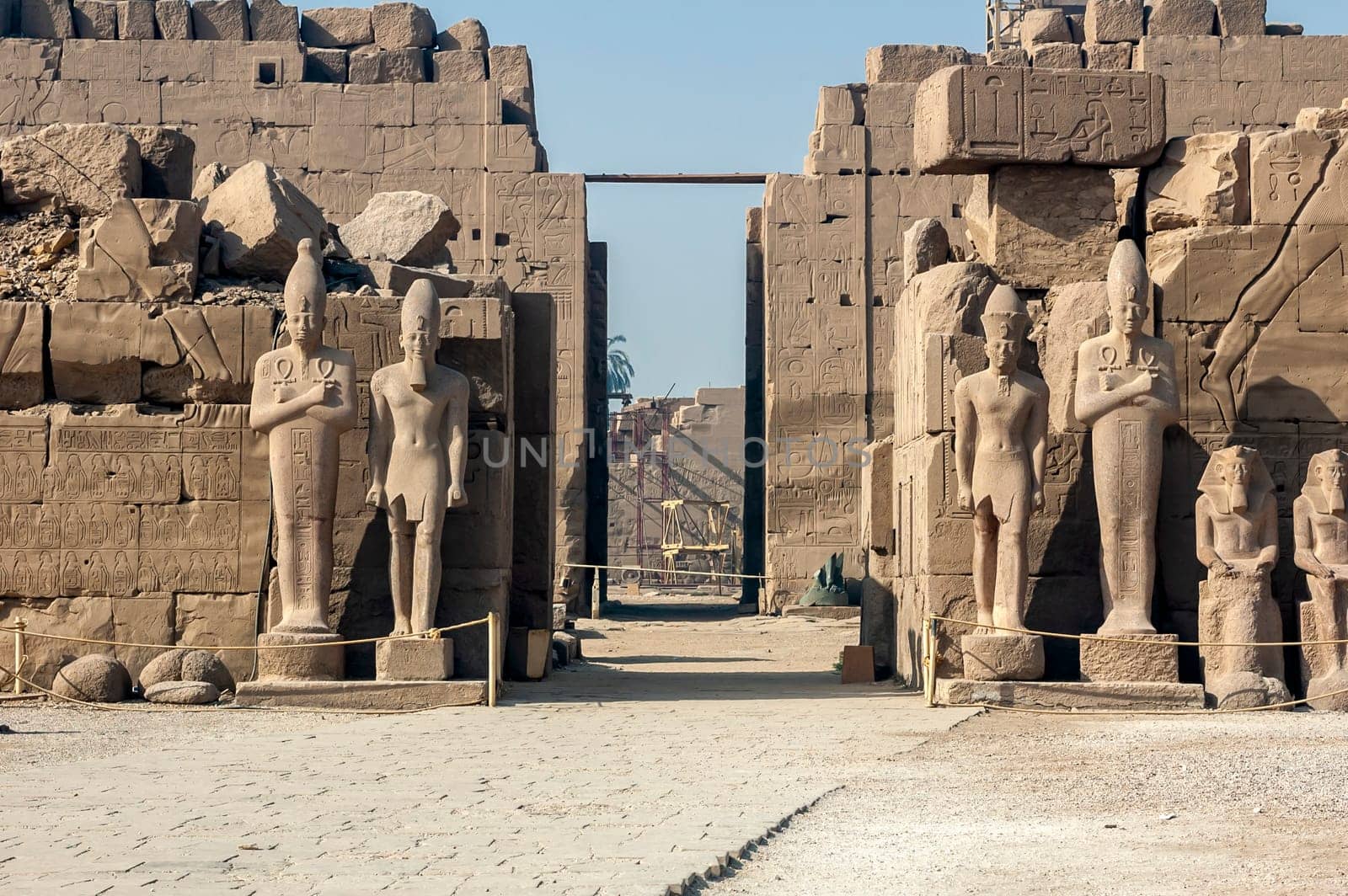 Luxor, Egypt - April 15 2008: The temple of Amun in Karnak, Luxor, Egypt