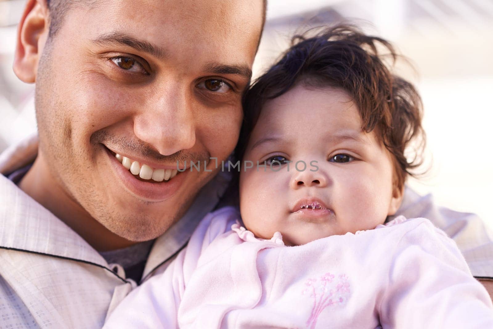 My little bundle of love. a father cradling his little baby girl. by YuriArcurs