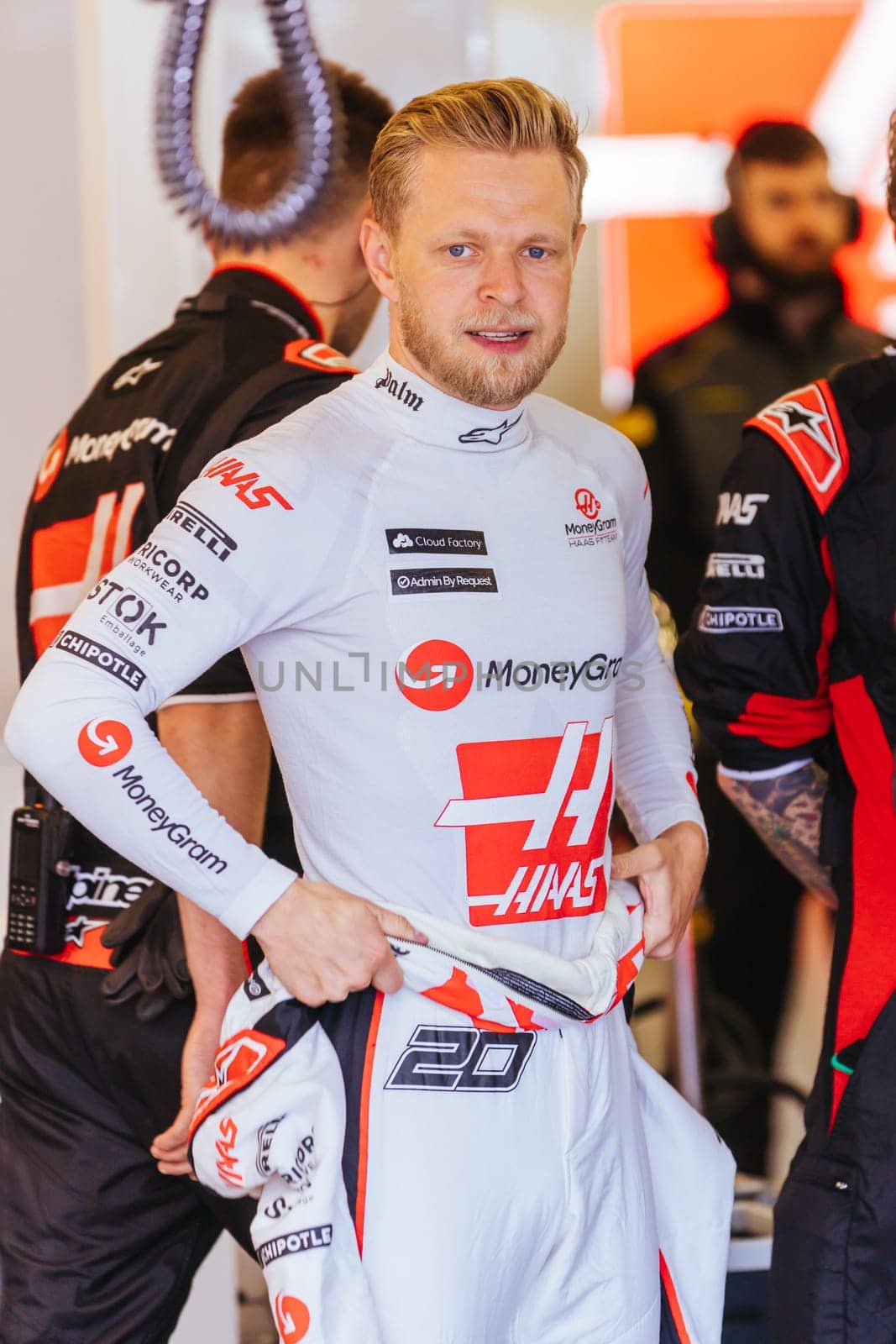 MELBOURNE, AUSTRALIA - APRIL 2: Kevin Magnussen of Denmark drives the Haas F1 VF-23 Ferrari on race day during the 2023 Australian Grand Prix at Albert Park on April 2, 2023 in Melbourne, Australia.