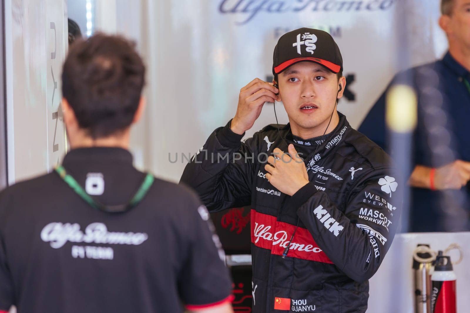 MELBOURNE, AUSTRALIA - APRIL 2: Zhou Guanyu of China who drives the Alfa Romeo F1 C43 Ferrari prepares for race day during the 2023 Australian Grand Prix at Albert Park on April 2, 2023 in Melbourne, Australia.