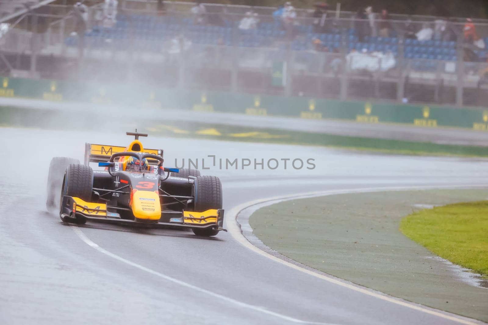 MELBOURNE, AUSTRALIA - MARCH 31: Zane Maloney of Rodin Carlin in F2 at the 2023 Australian Formula 1 Grand Prix on 31st March 2023
