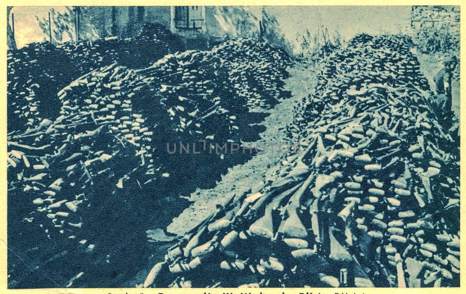 Spoils of war gained Nazi Germany in France. Rifles on piles. by roman_nerud