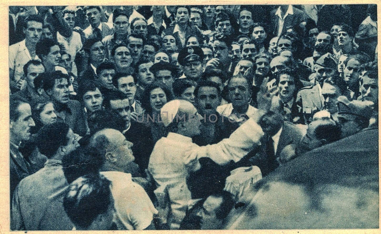 ITALY - 1944: The Pope Pius XII. saying reassurance the Italian people.