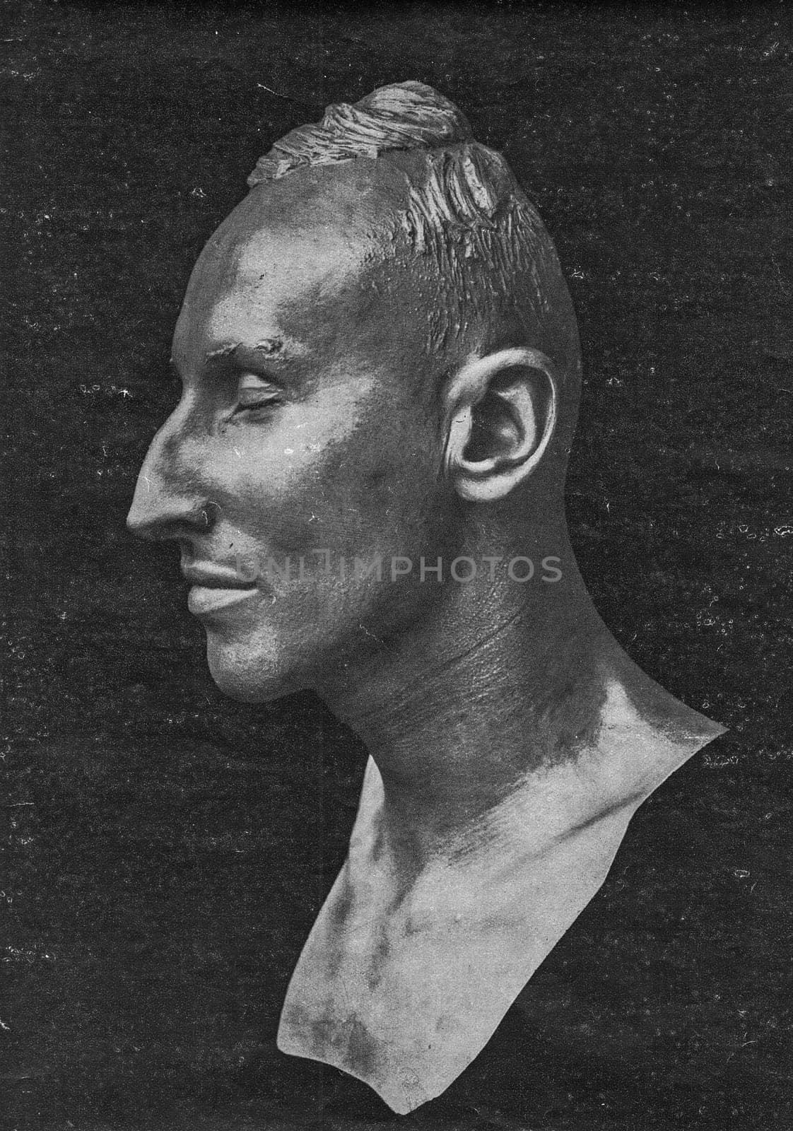 PRAGUE, PROTECTORATE OF BOHEMIA AND MORAVIA - 1942: Death mask of Reinhard Heydrich, made by Prof. Franz Rotter (sculptor).