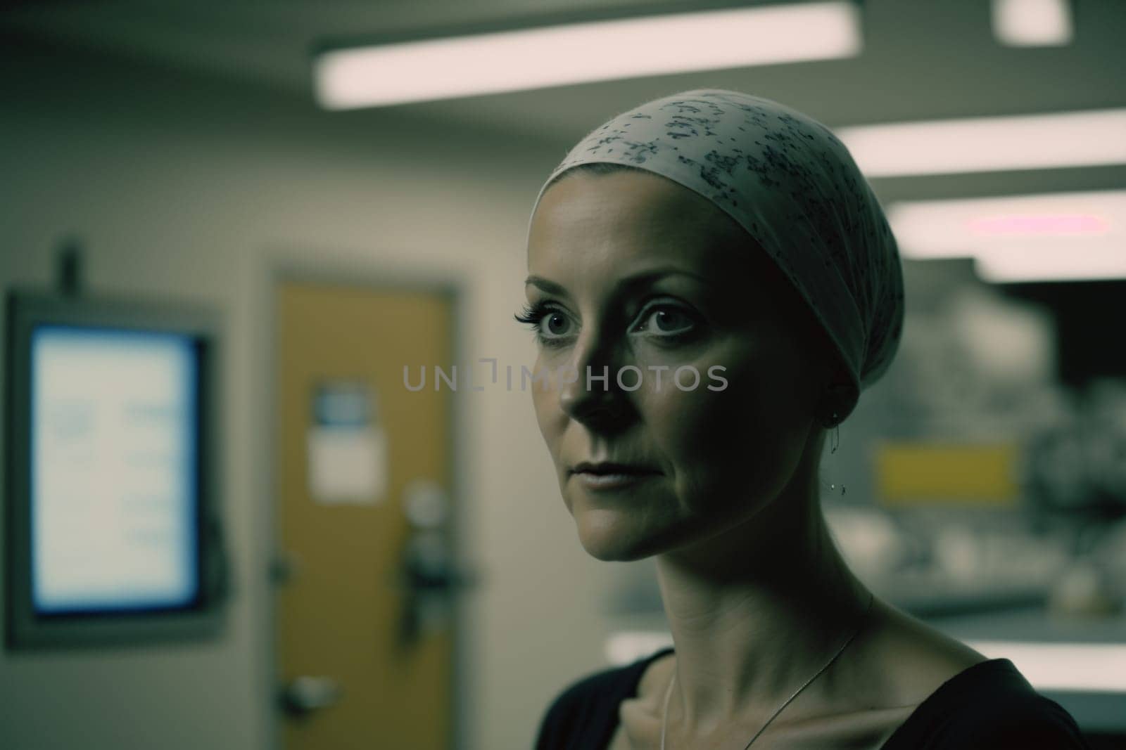 Oncology. Cancer cells. Chemotherapy. Portrait patient feels optimistic, supports sick people, volunteers. Faith in the future. Fighting to win. Treatment and recovery. .