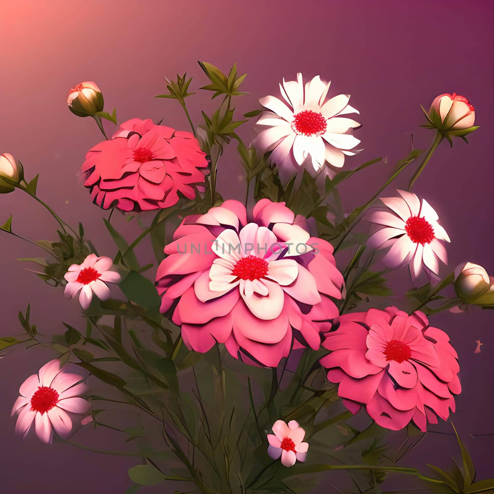 Romantic bouquet of colorful, sweet flowers, Generative AI. by rostik924
